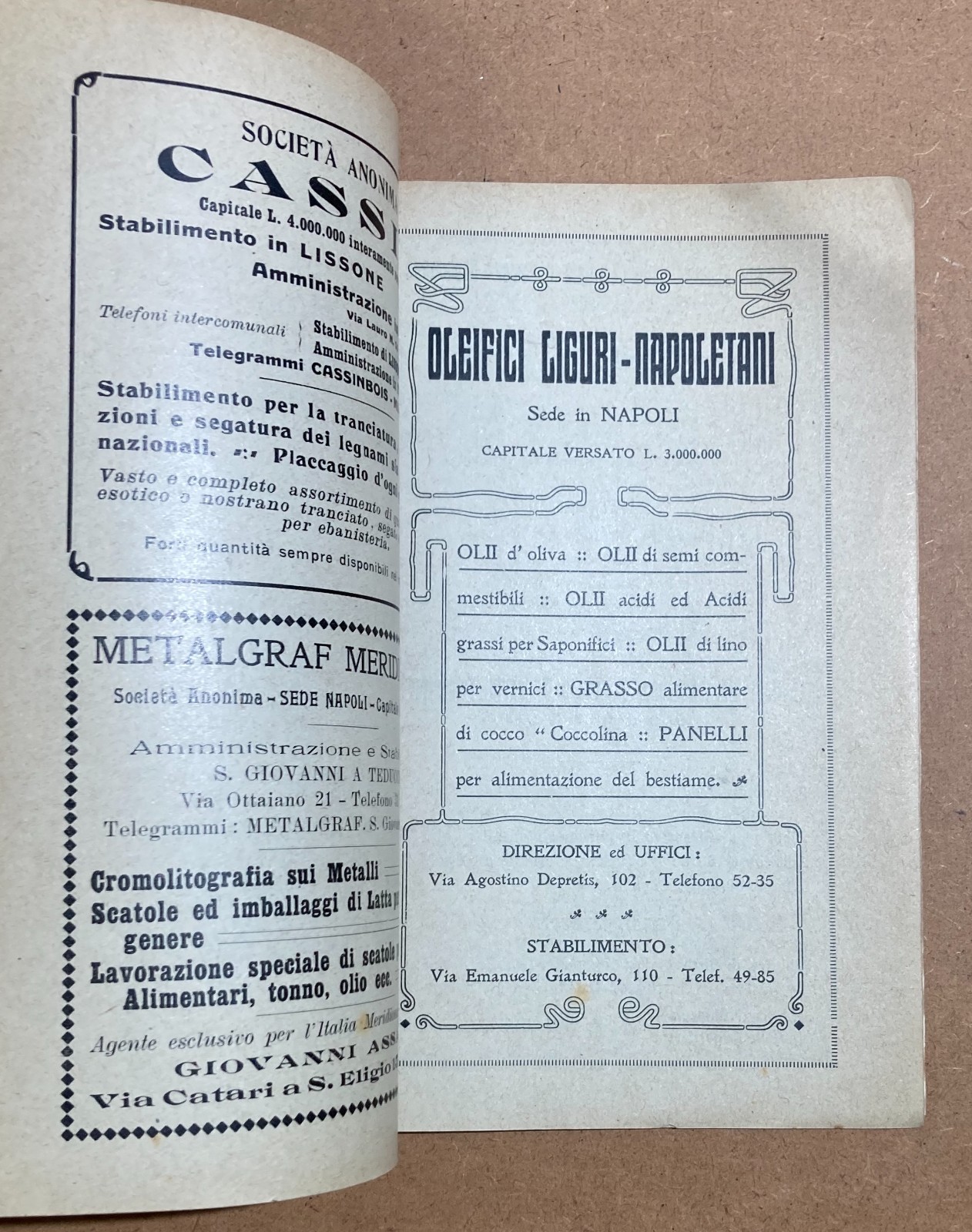 Napoli   Economia   Fiera Campionaria   Catalogo Pubblicitario 1921