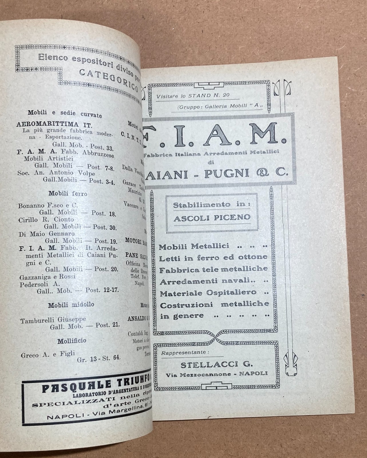 Napoli   Economia   Fiera Campionaria   Catalogo Pubblicitario 1921