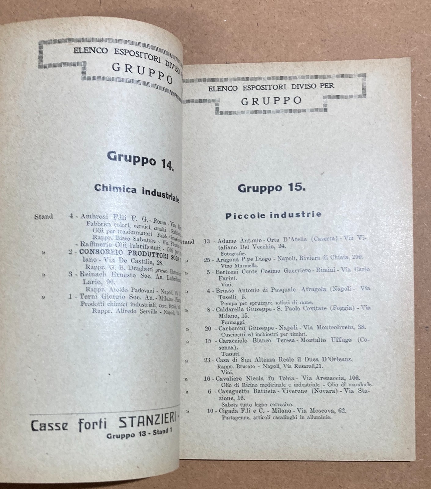 Napoli   Economia   Fiera Campionaria   Catalogo Pubblicitario 1921