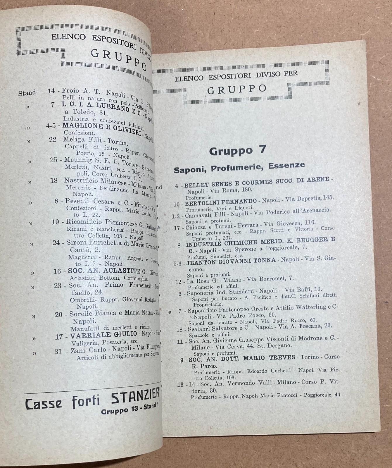 Napoli   Economia   Fiera Campionaria   Catalogo Pubblicitario 1921