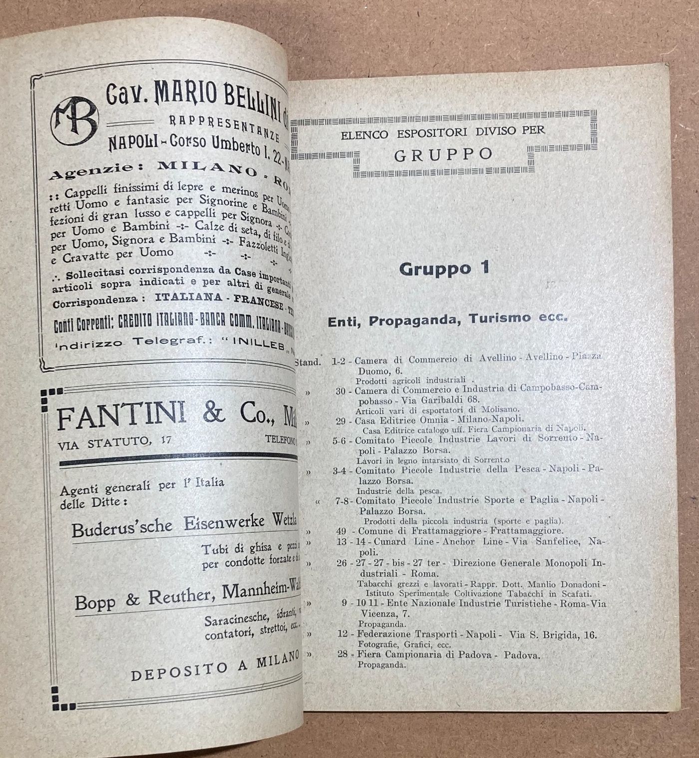 Napoli   Economia   Fiera Campionaria   Catalogo Pubblicitario 1921
