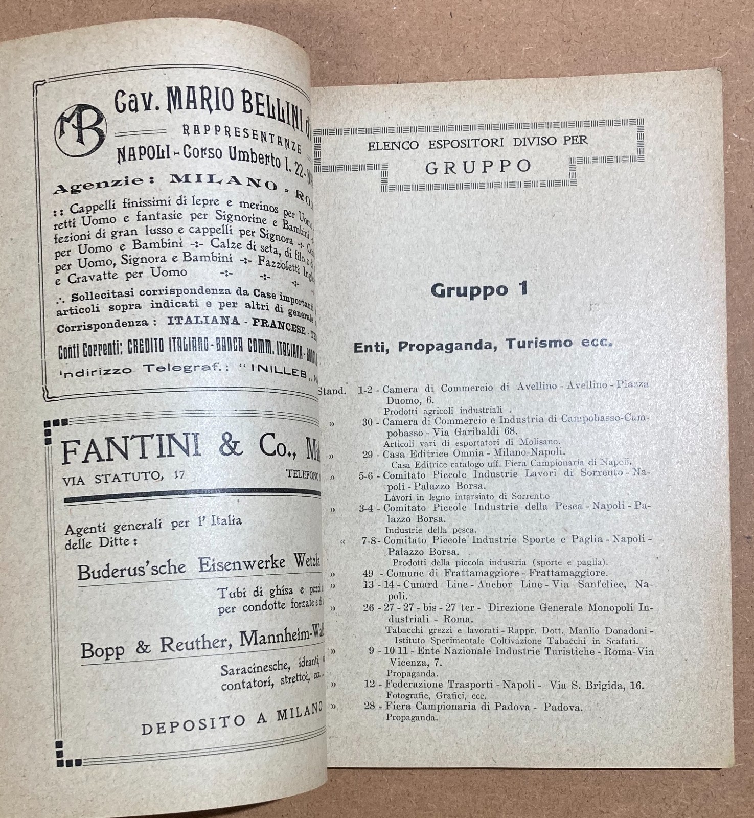 Napoli   Economia   Fiera Campionaria   Catalogo Pubblicitario 1921