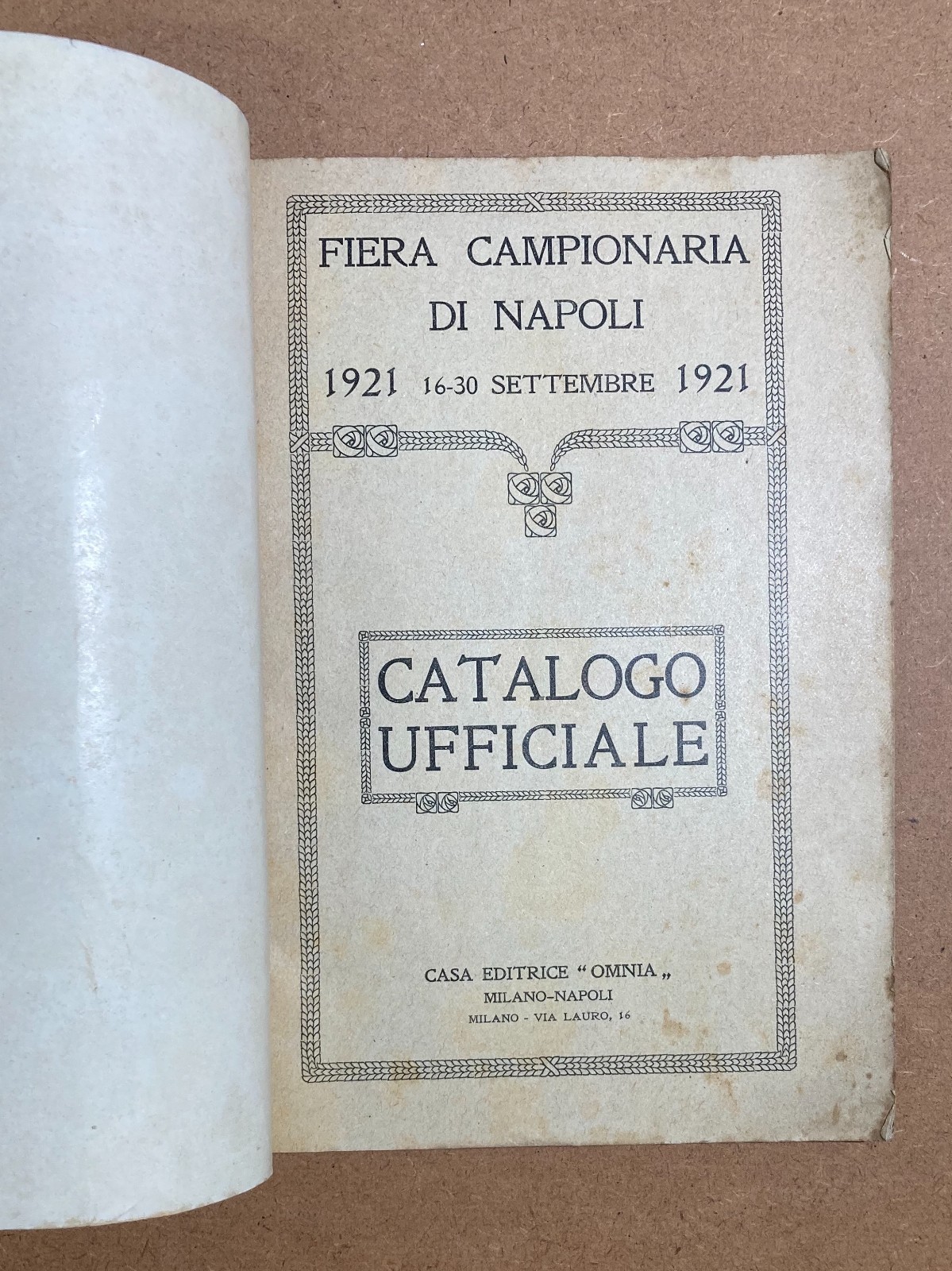 Napoli   Economia   Fiera Campionaria   Catalogo Pubblicitario 1921