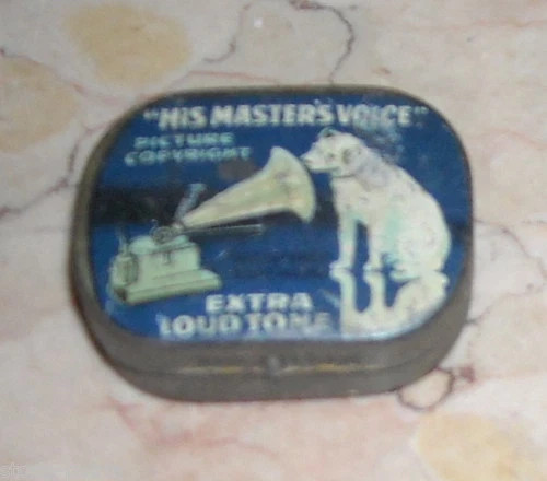 Musica, Grammofono, Puntine La Voce Del Padrone: Astuccio Pubblicitario d'Epoca