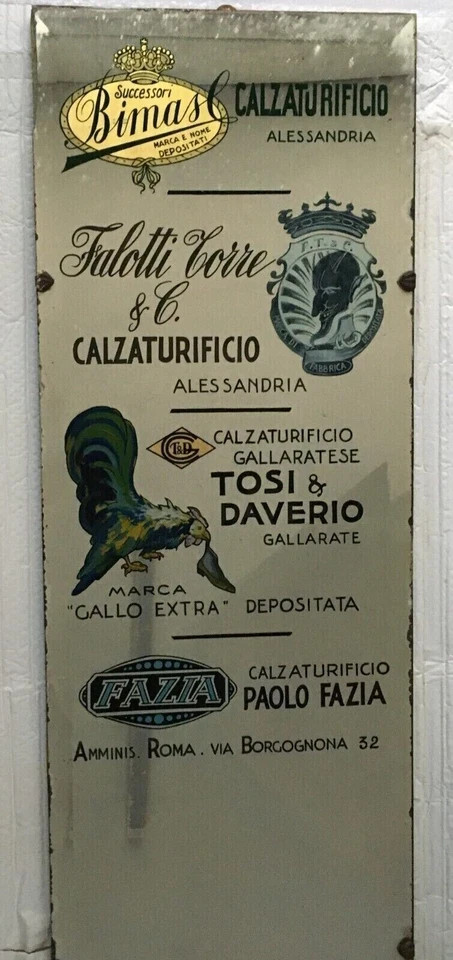 Specchio Pubblicitario Calzaturifici Bimas, Falotti Torre, Tosi E Daverio, Fazia