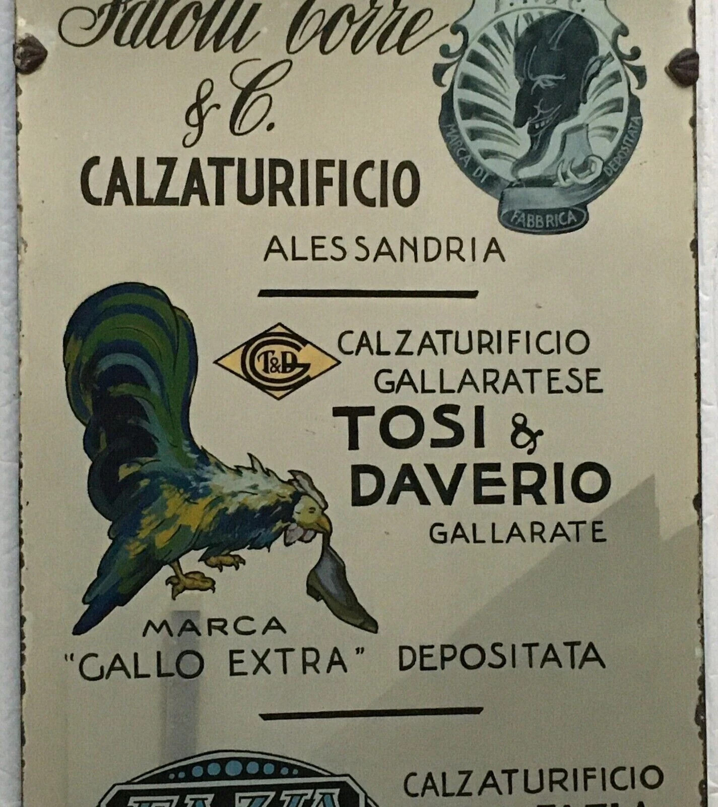 Specchio Pubblicitario Calzaturifici Bimas, Falotti Torre, Tosi E Daverio, Fazia