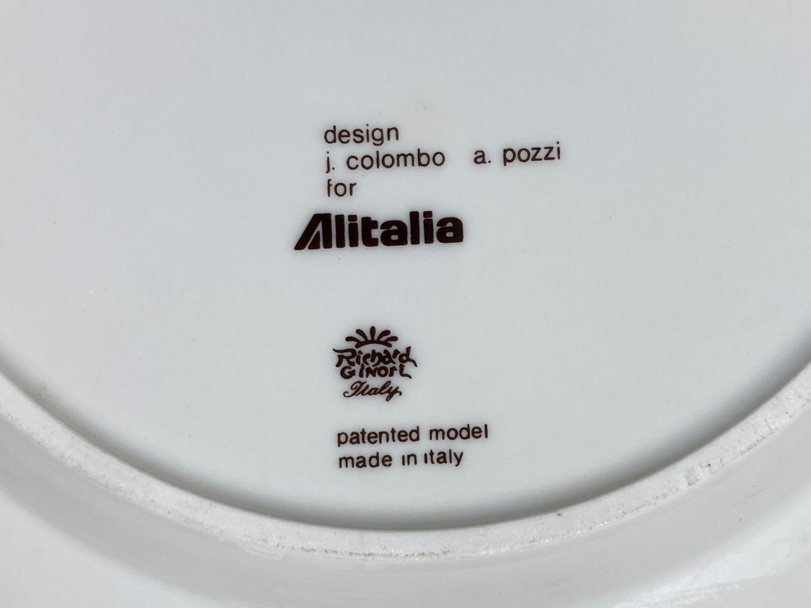 Design Italiano: Colombo Pozzi, Inusuale Piatto Pubblicitario Da Collezione Alitalia