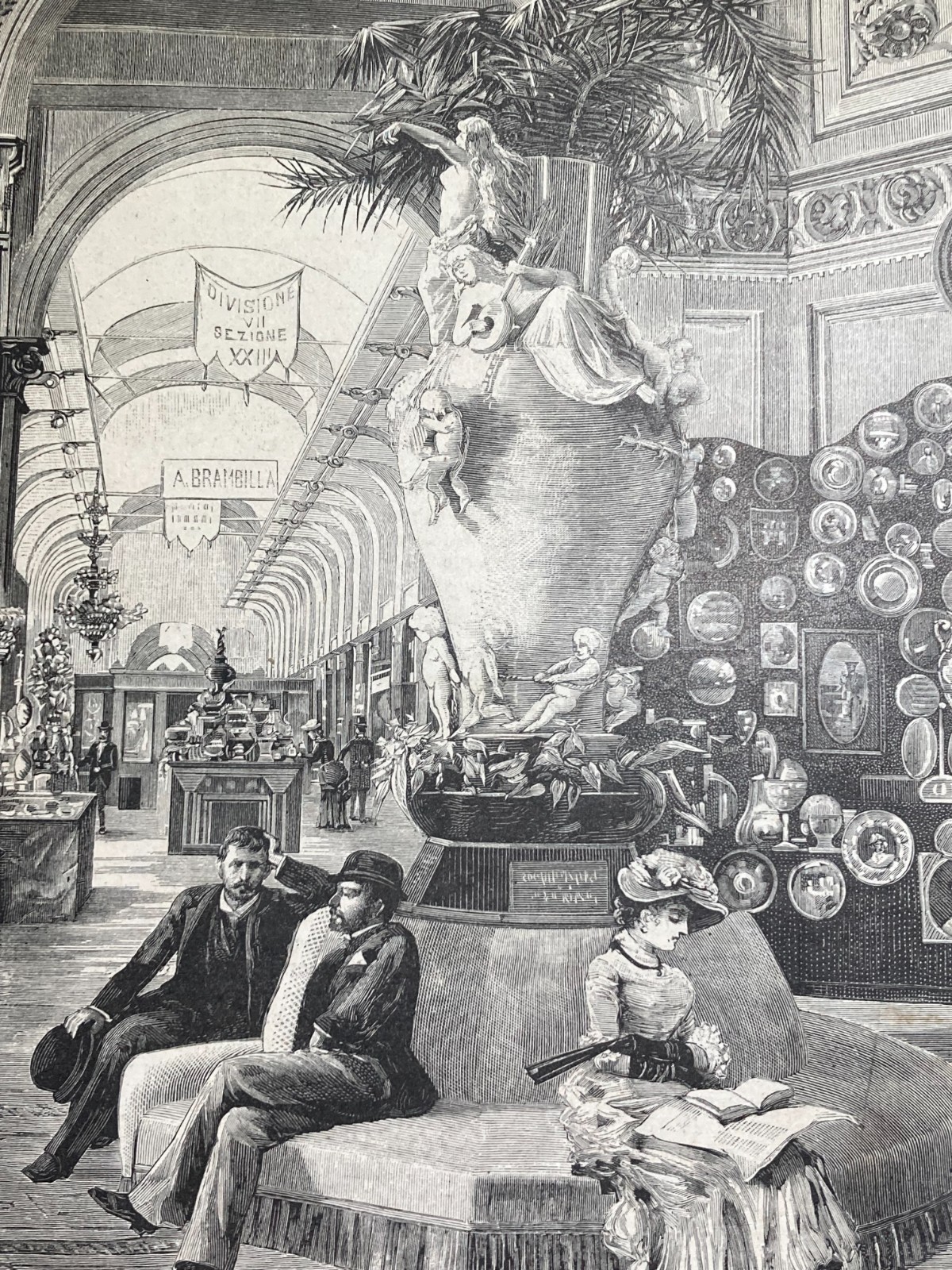 Esposizione Di Torino 1884: Padiglione Della Ceramica E Pubblicità Brambilla