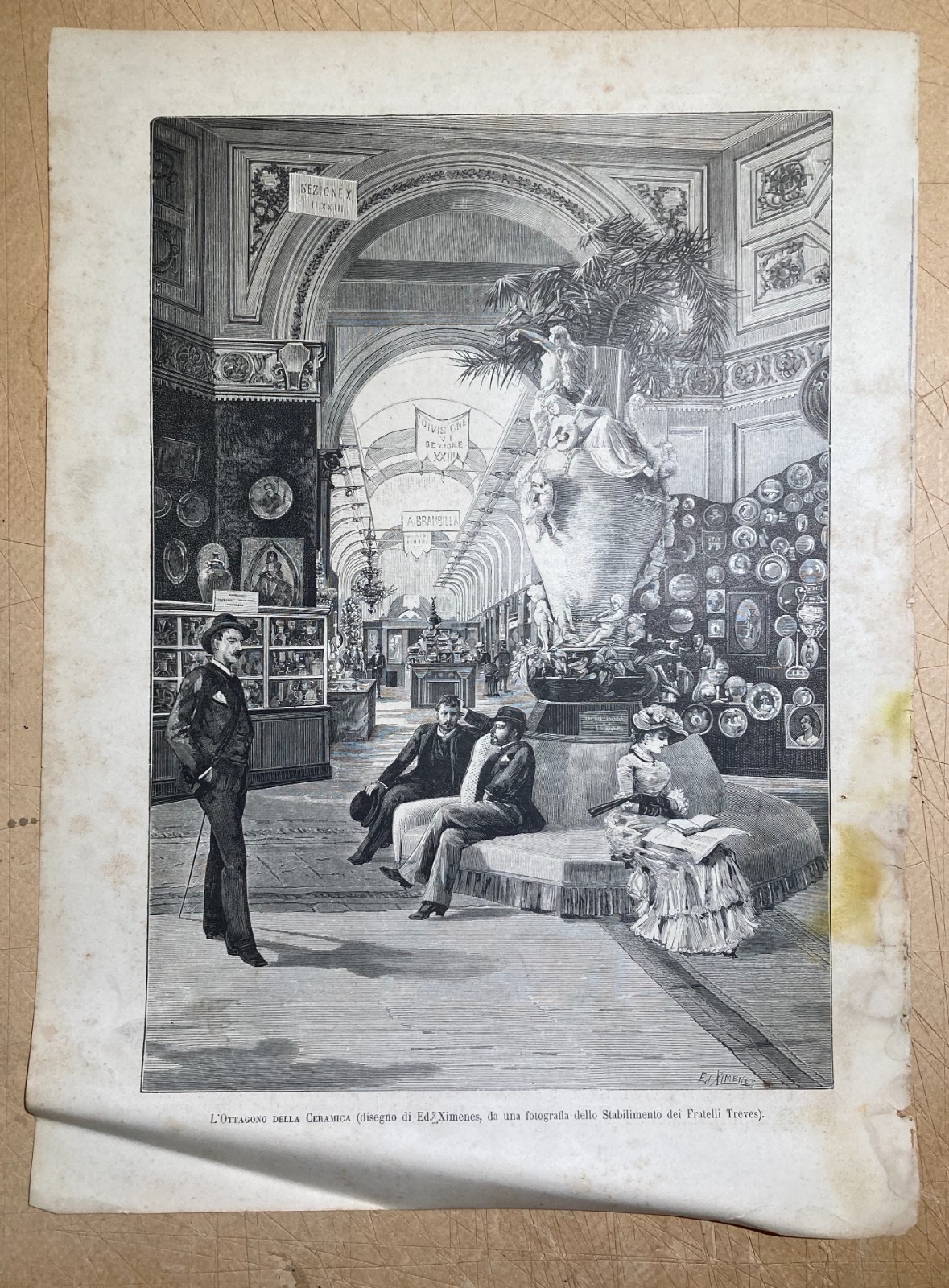 Esposizione Di Torino 1884: Padiglione Della Ceramica E Pubblicità Brambilla