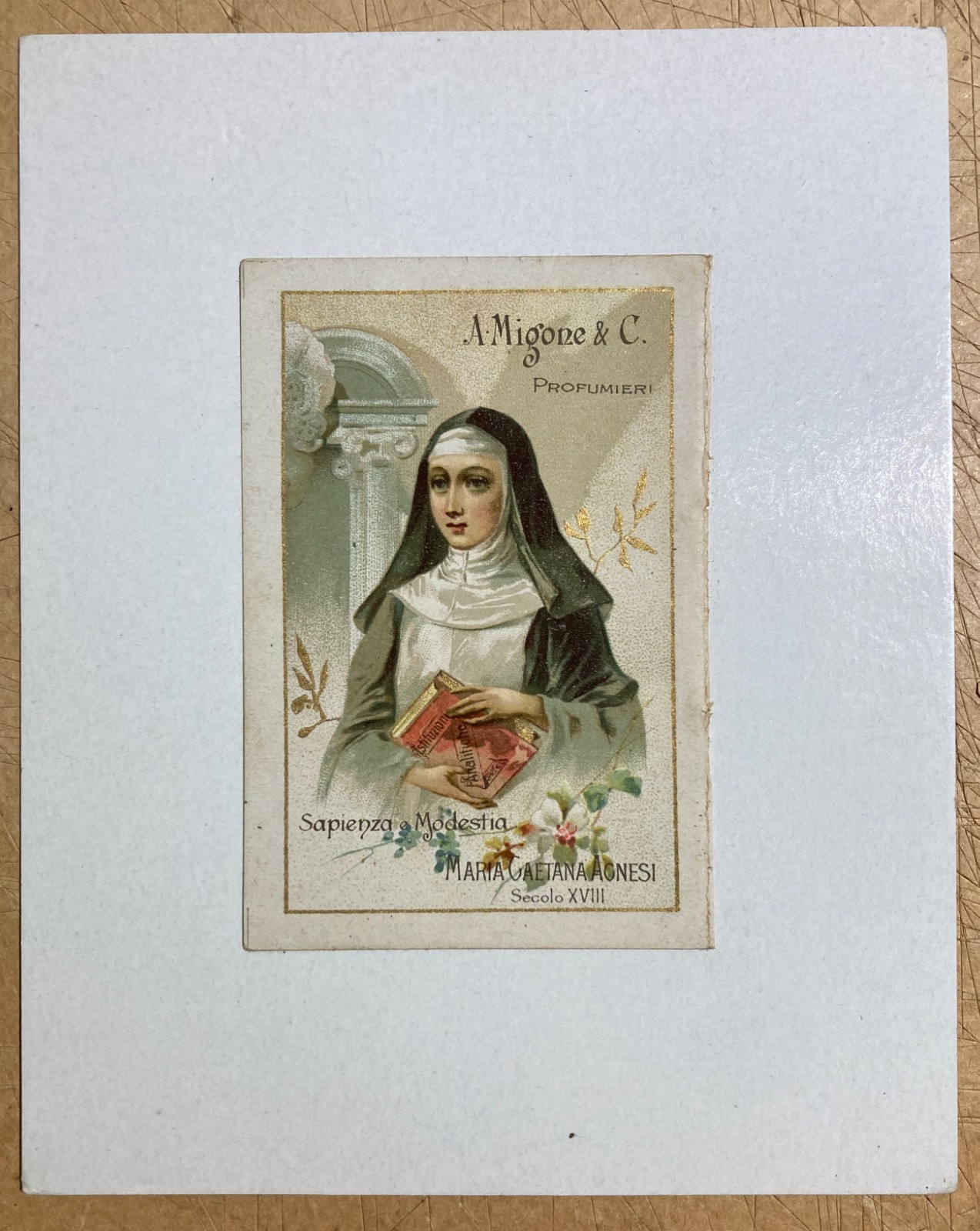 Profumeria Migone: Maria Gaetana Agnesi, Stampa Pubblicitaria Cromolitografica