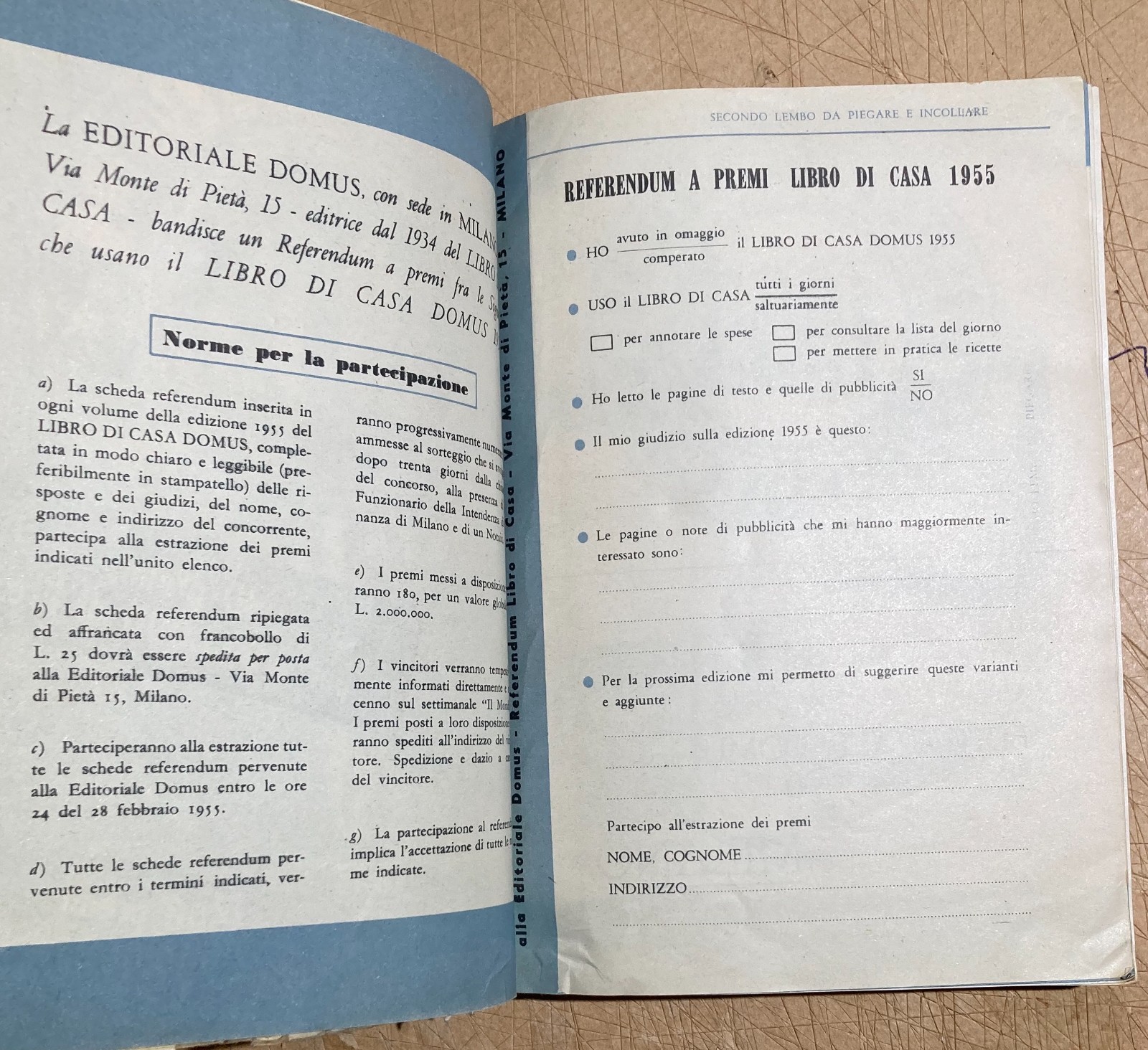 Libro Di Casa 1955: Agenda Di Casa, Cucina E Pubblicità Illustrata Da Gruau