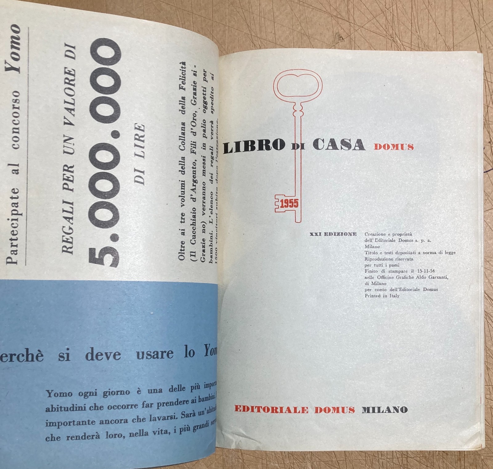 Libro Di Casa 1955: Agenda Di Casa, Cucina E Pubblicità Illustrata Da Gruau
