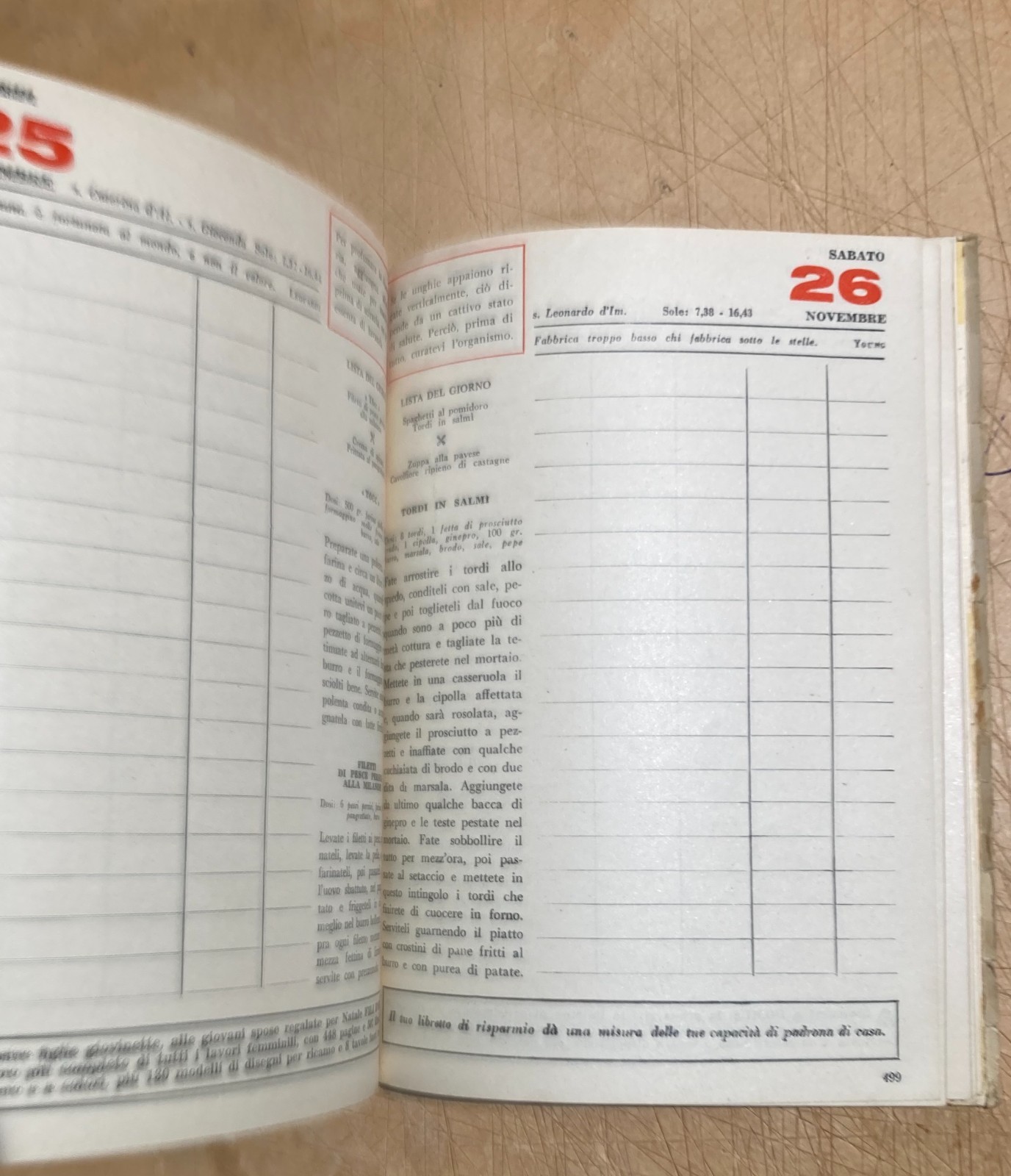 Libro Di Casa 1955: Agenda Di Casa, Cucina E Pubblicità Illustrata Da Gruau