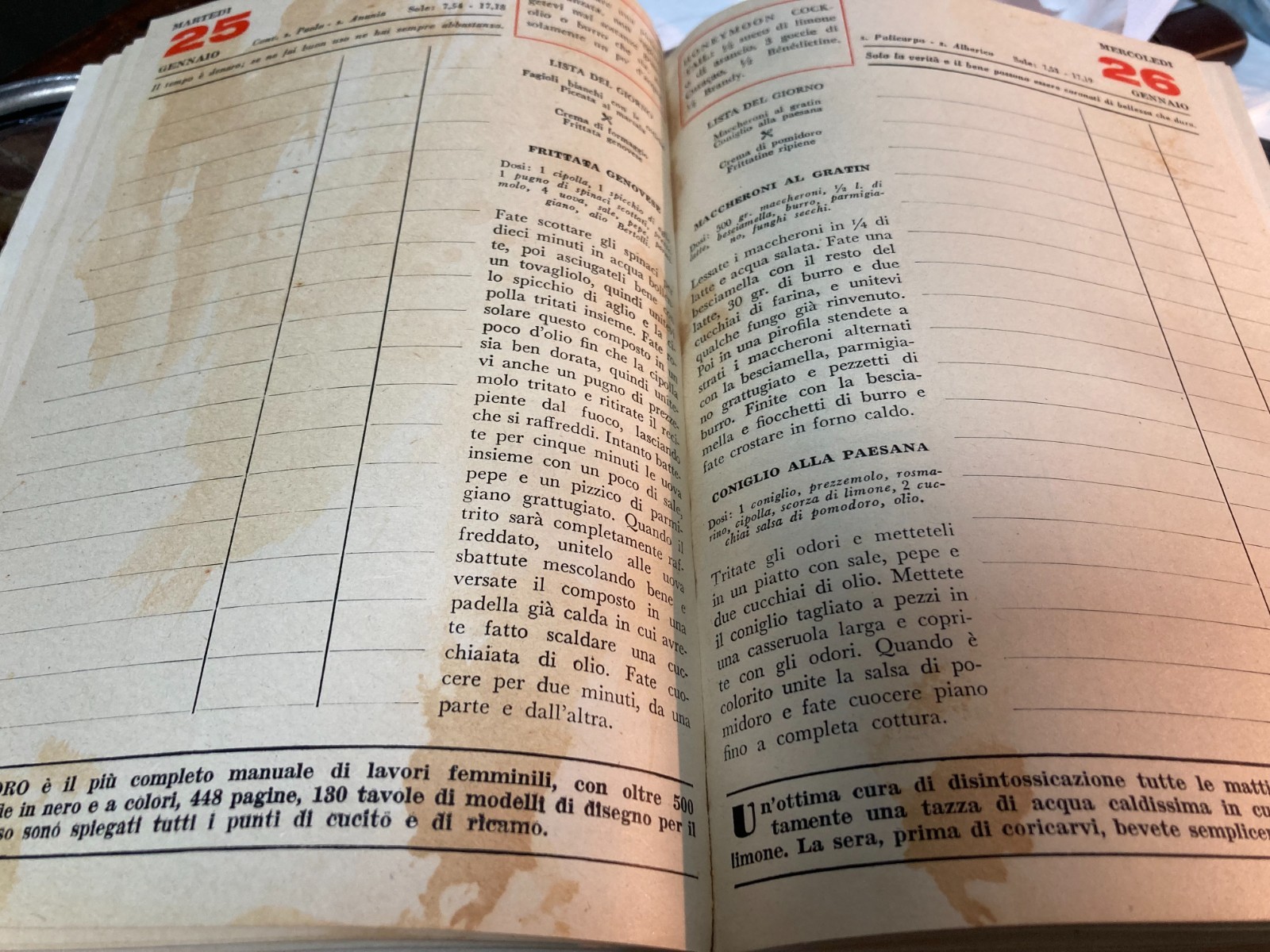 Libro Di Casa 1955: Agenda Di Casa, Cucina E Pubblicità Illustrata Da Gruau