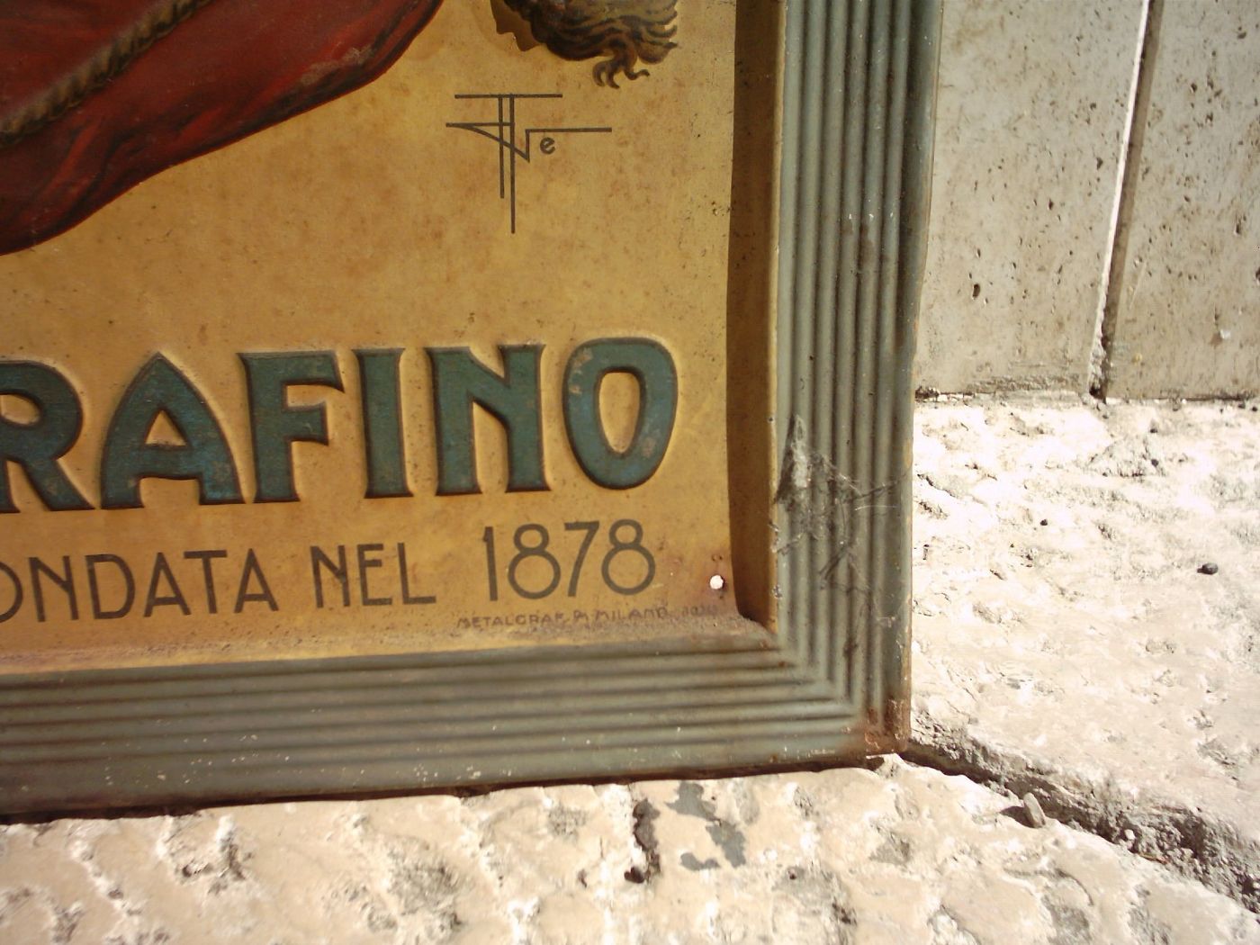 Enologia: Serafino Passito   Grande Targa Pubblicitaria In Latta, Canale