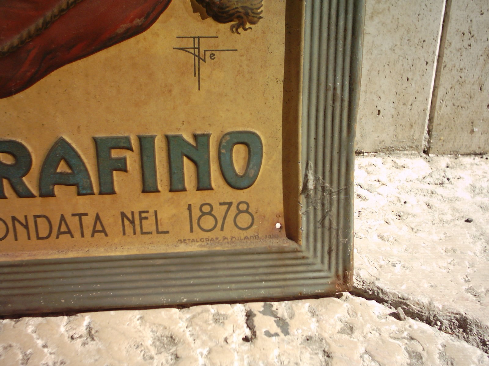 Enologia: Serafino Passito   Grande Targa Pubblicitaria In Latta, Canale