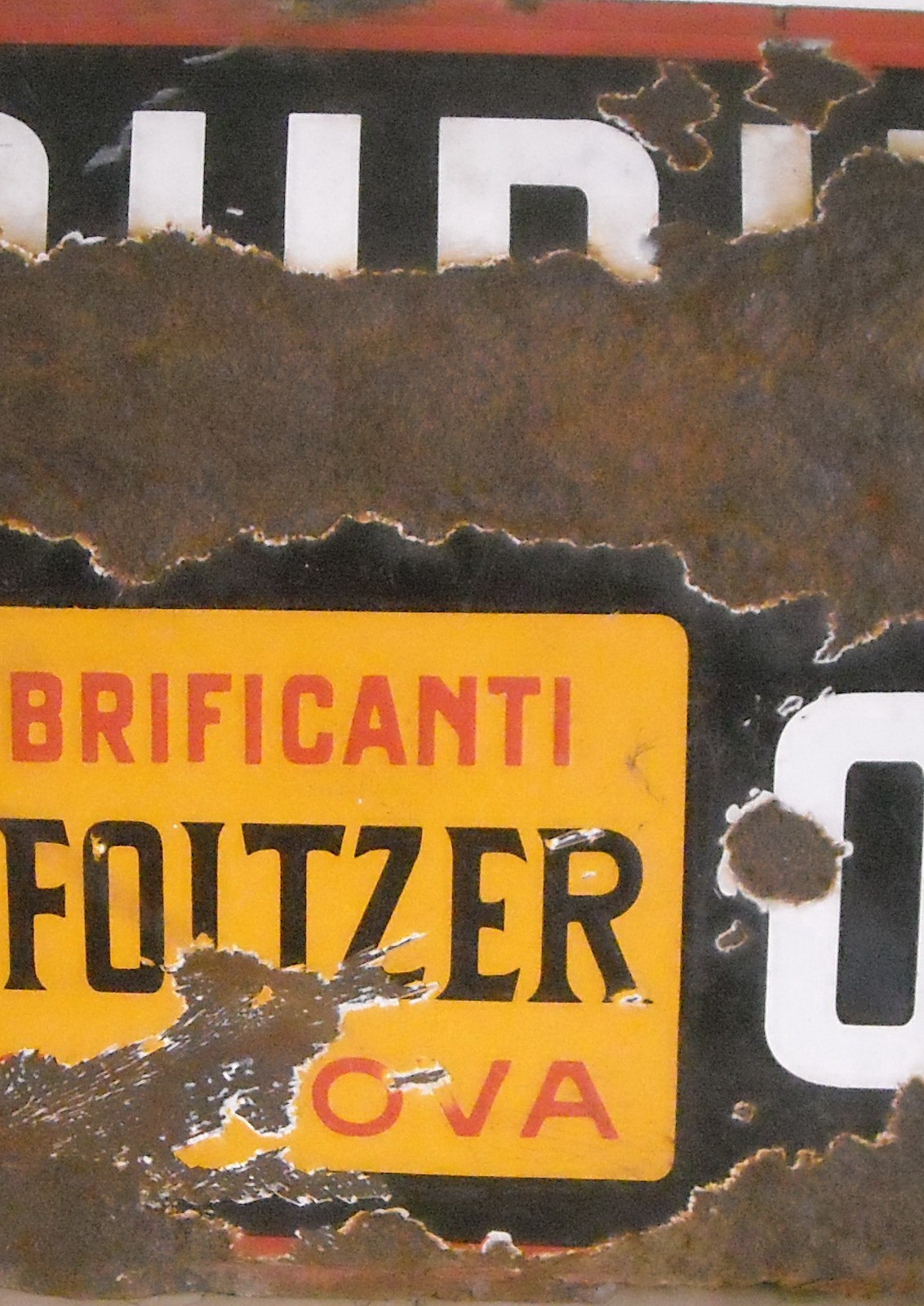 Motori, Olio Lubrificanti Touring Oil Foltzer Genova: Storica Targa Pubblicitaria