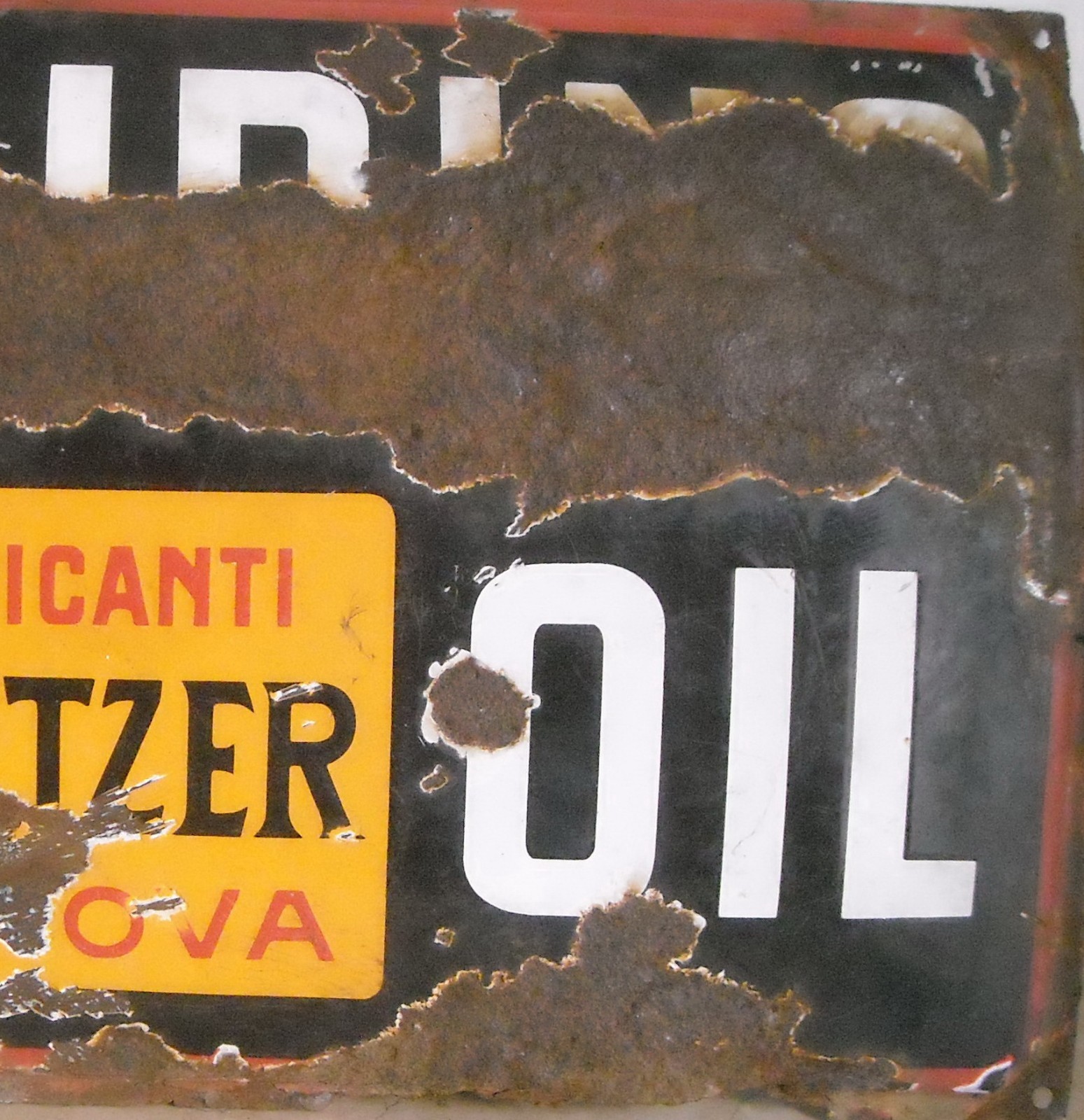 Motori, Olio Lubrificanti Touring Oil Foltzer Genova: Storica Targa Pubblicitaria