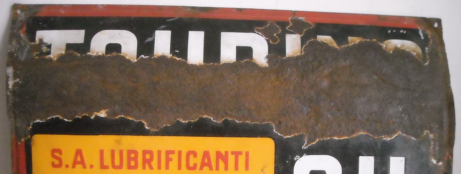 Motori, Olio Lubrificanti Touring Oil Foltzer Genova: Storica Targa Pubblicitaria