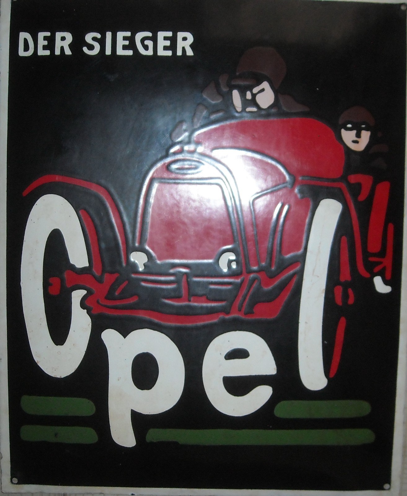 Der Sieger Opel: Targa Pubblicitaria In Latta Porcellanata