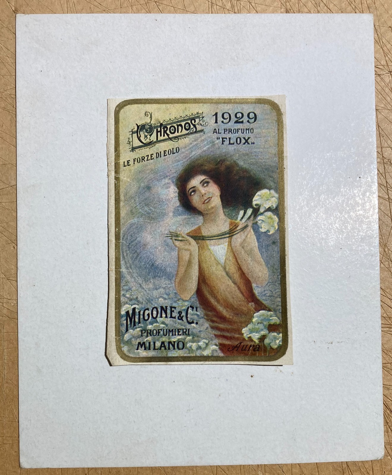 Profumeria Migone: Allegoria Dell'Aura E Di Eolo, Stampa Pubblicitaria (1929)