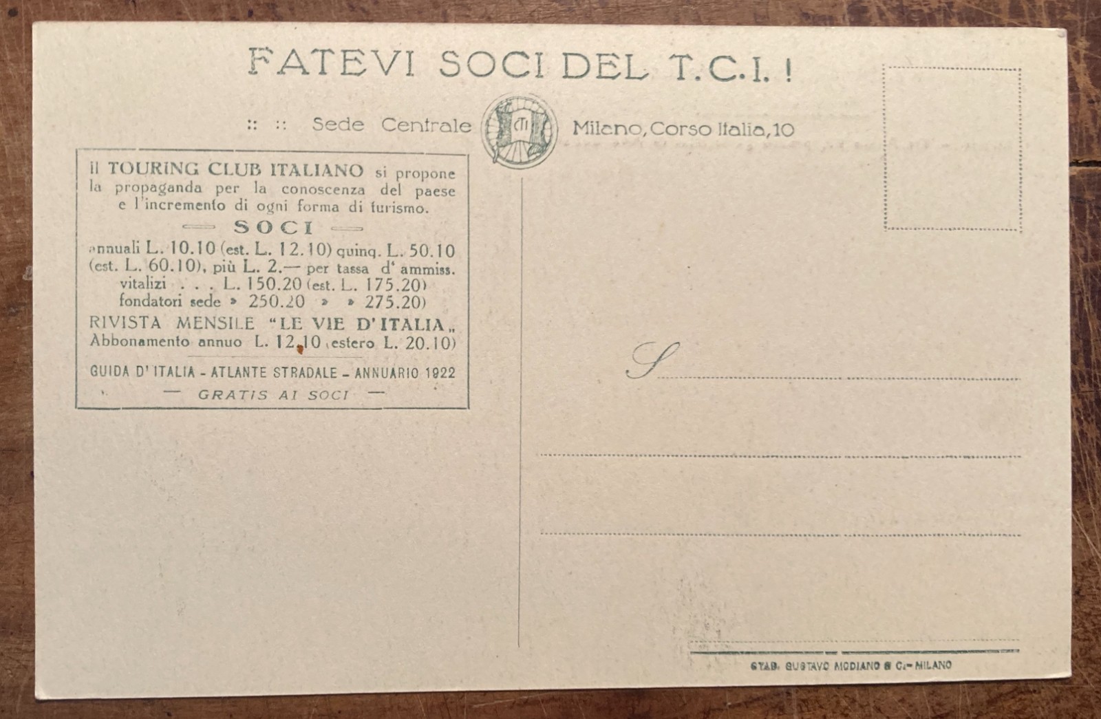 Fondazione Puricelli   T.C.I.   Istituto Sperimentale   Milano   Cartolina Pubblicitaria
