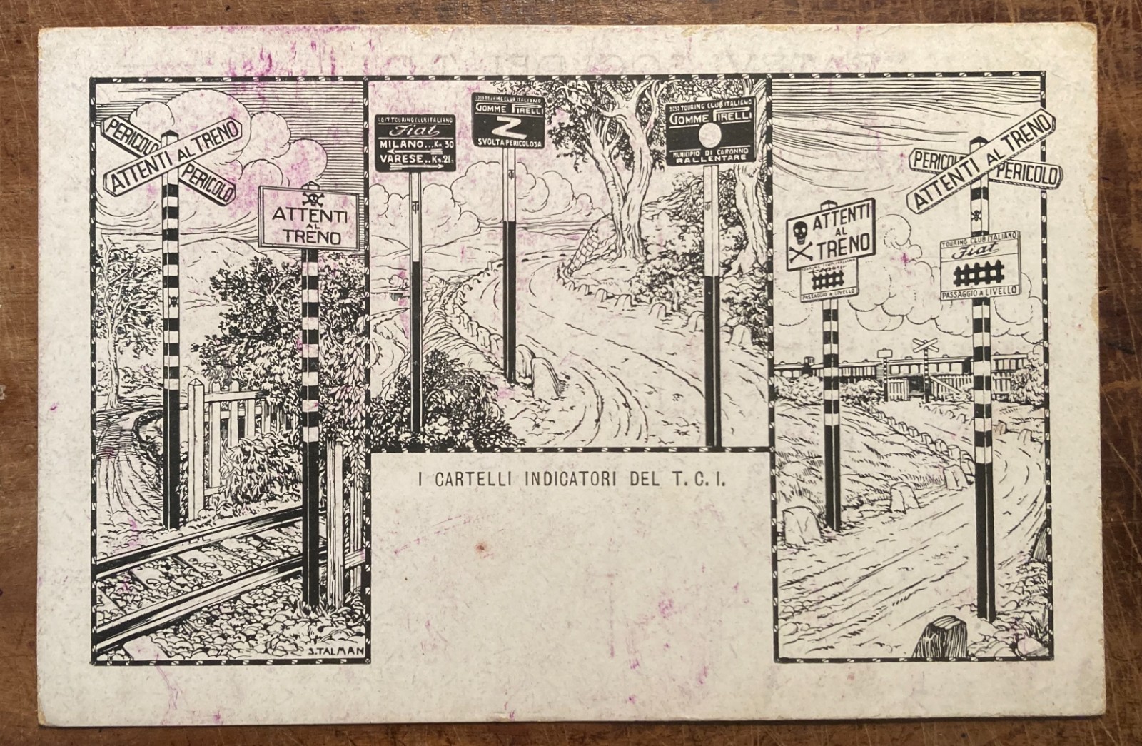 T.C.I.   Propaganda Anti Infortunistica Stradale E Ferroviaria   Cartolina d'Epoca