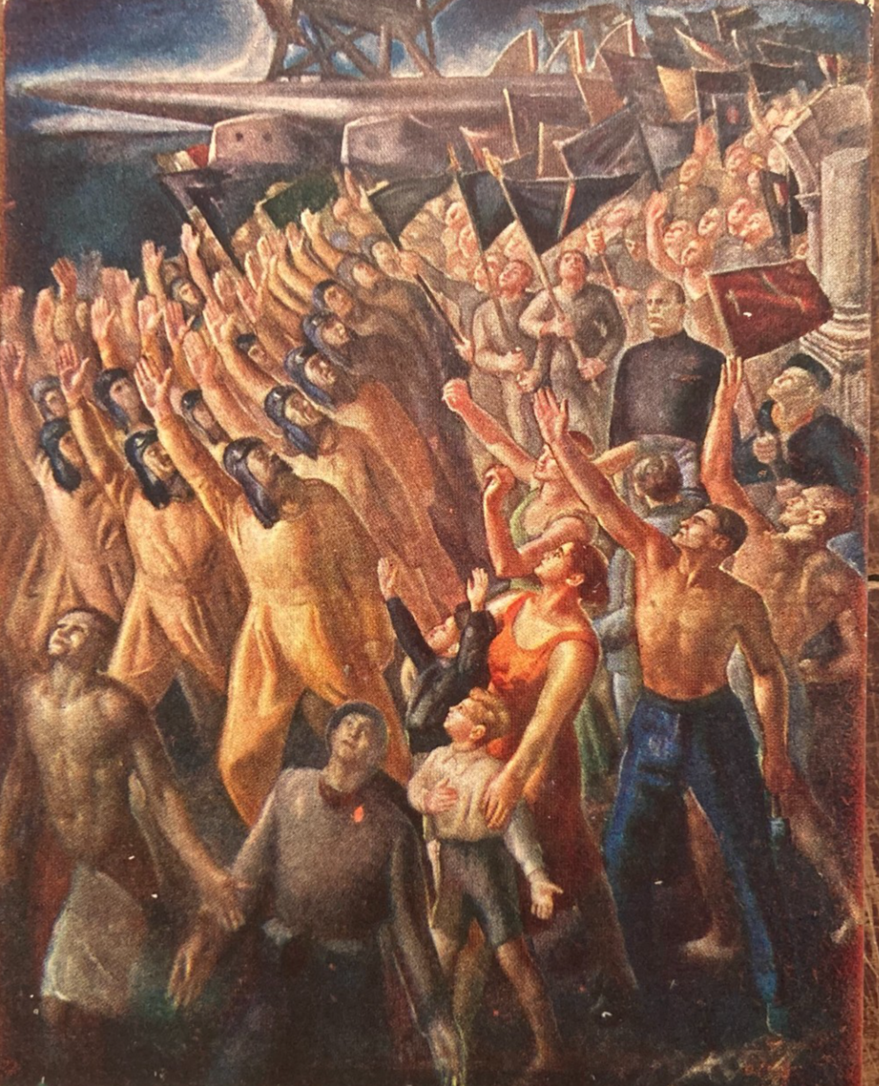 Aviazione: Trasvolata Atlantica. Illustrazione Di Arnaldo Carpanetti Per L'Istituto Baracca, Loreto, 1931
