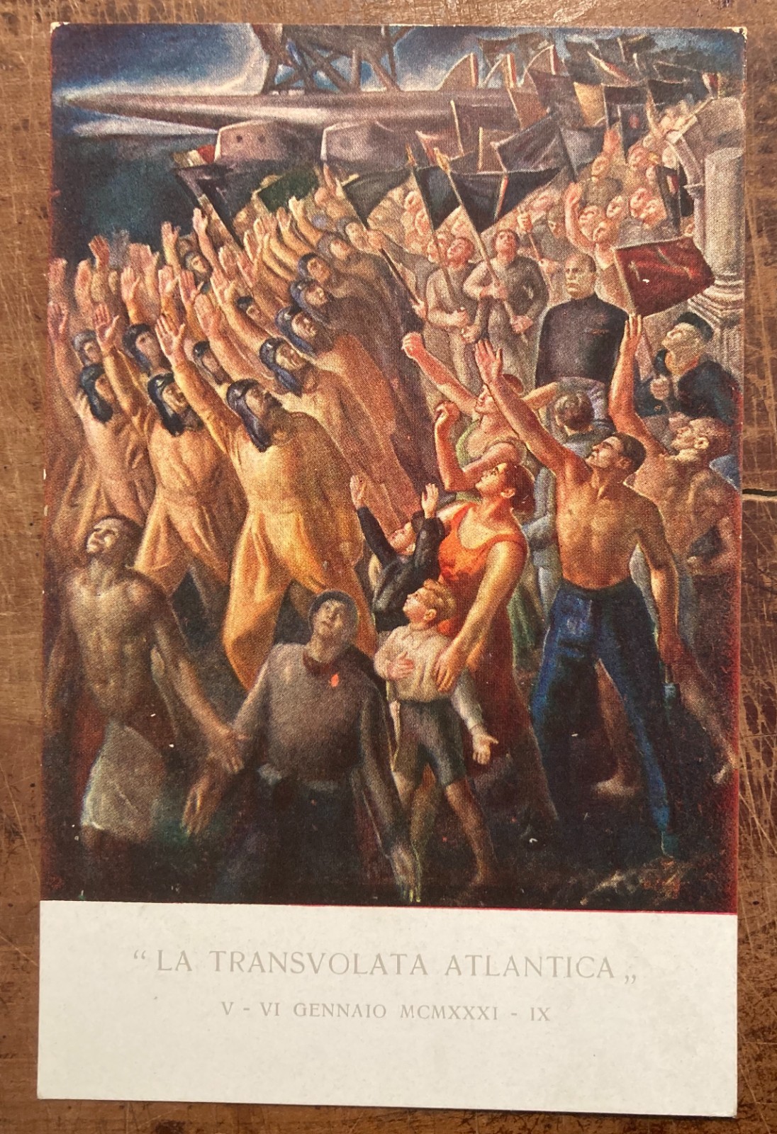 Aviazione: Trasvolata Atlantica. Illustrazione Di Arnaldo Carpanetti Per L'Istituto Baracca, Loreto, 1931
