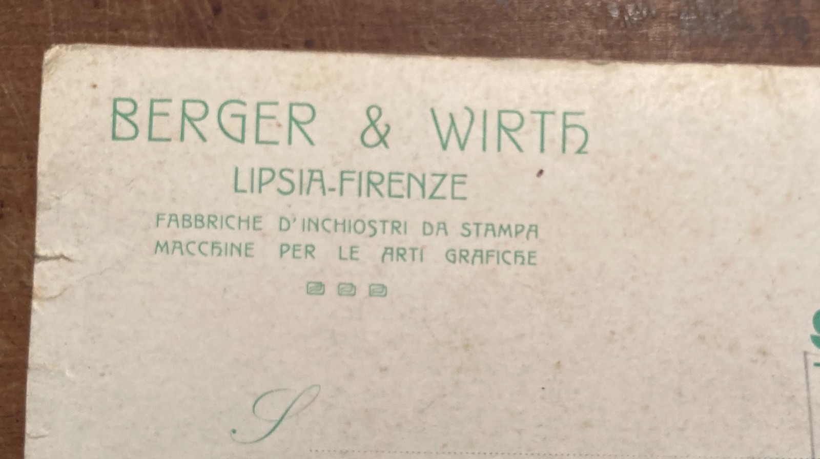 Tipografia, Inchiostri, Firenze, Lipsia: Berger & Wirth   Antica Cartolina, Militaria