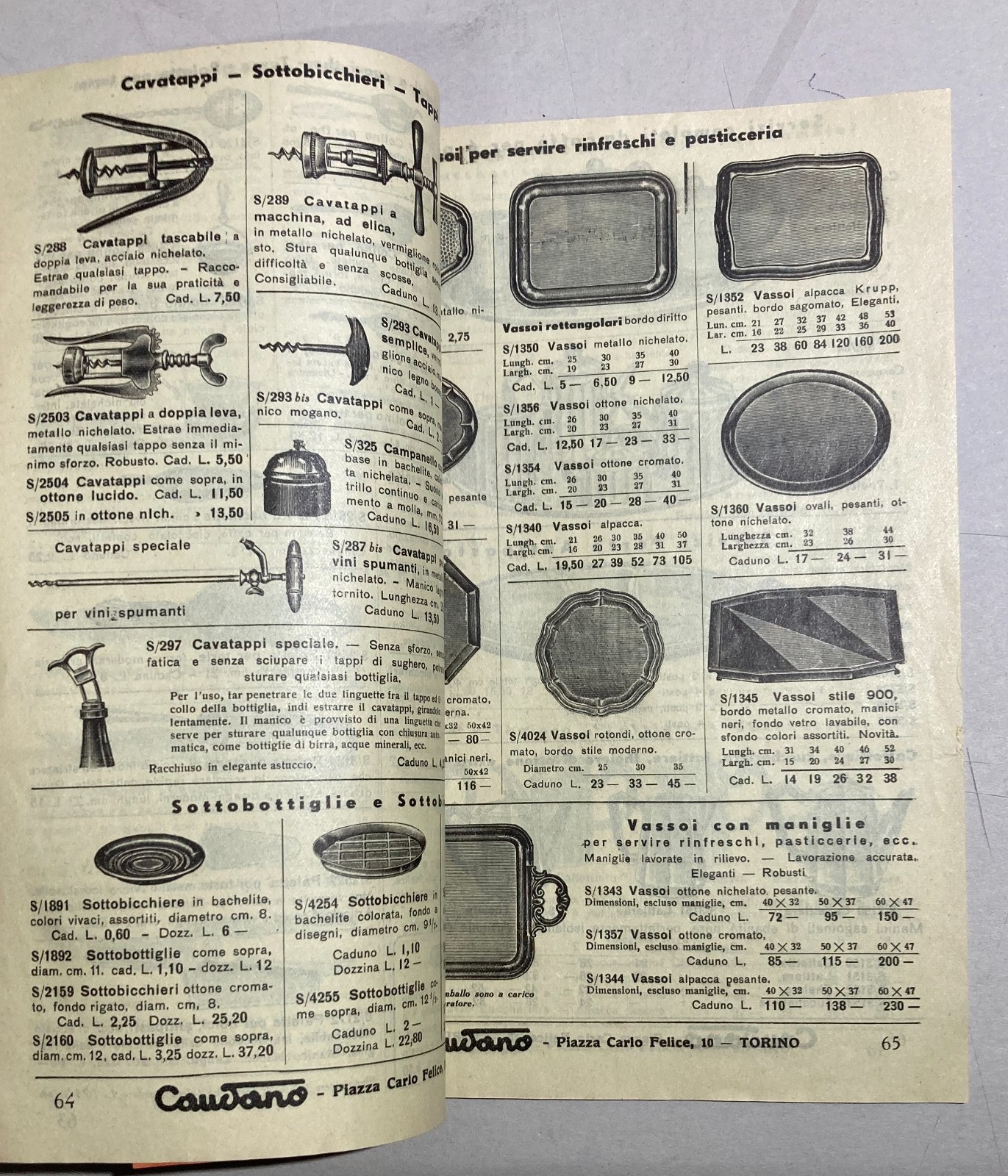 Caudano   Catalogo Illustrato E Prezzato   Articoli Vari Casalinghi   1940