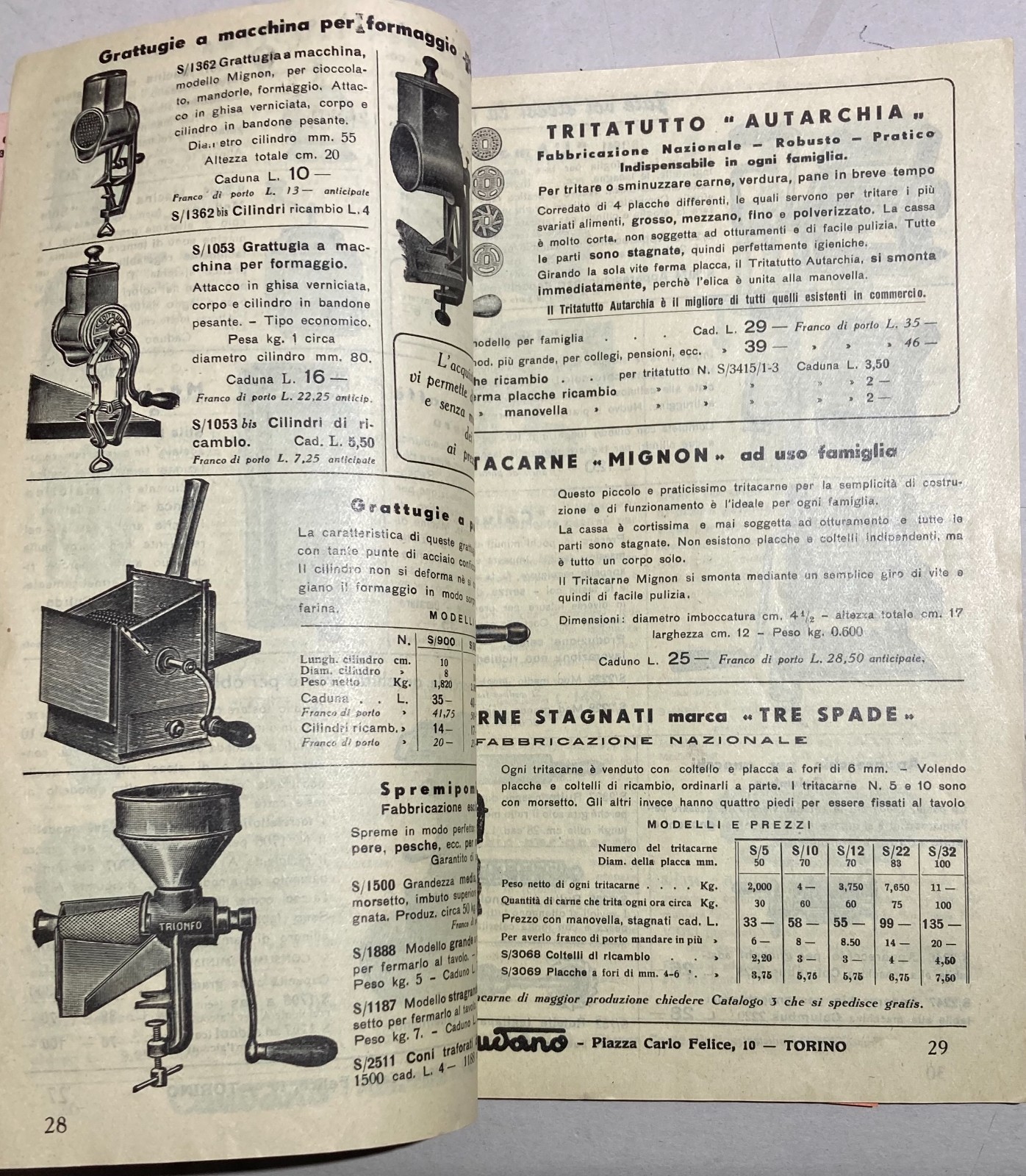 Caudano   Catalogo Illustrato E Prezzato   Articoli Vari Casalinghi   1940