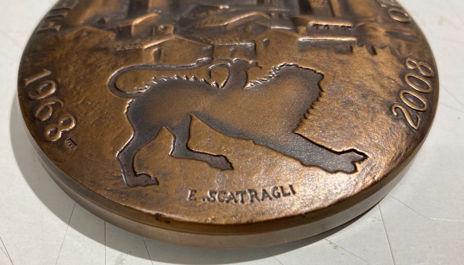 Medaglia Fiera Antiquaria Di Arezzo 1968 2008, Enzo Scatragli