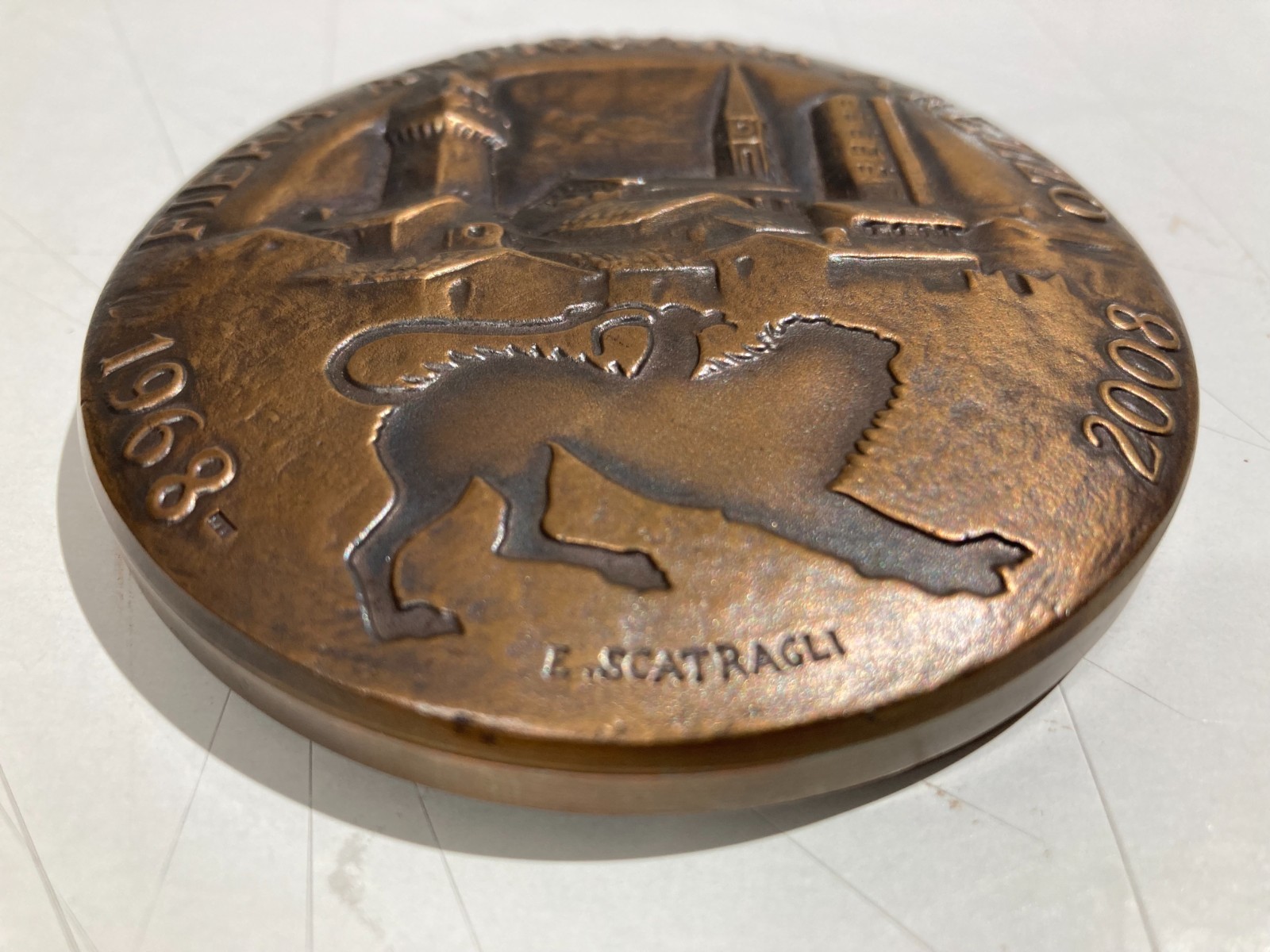 Medaglia Fiera Antiquaria Di Arezzo 1968 2008, Enzo Scatragli