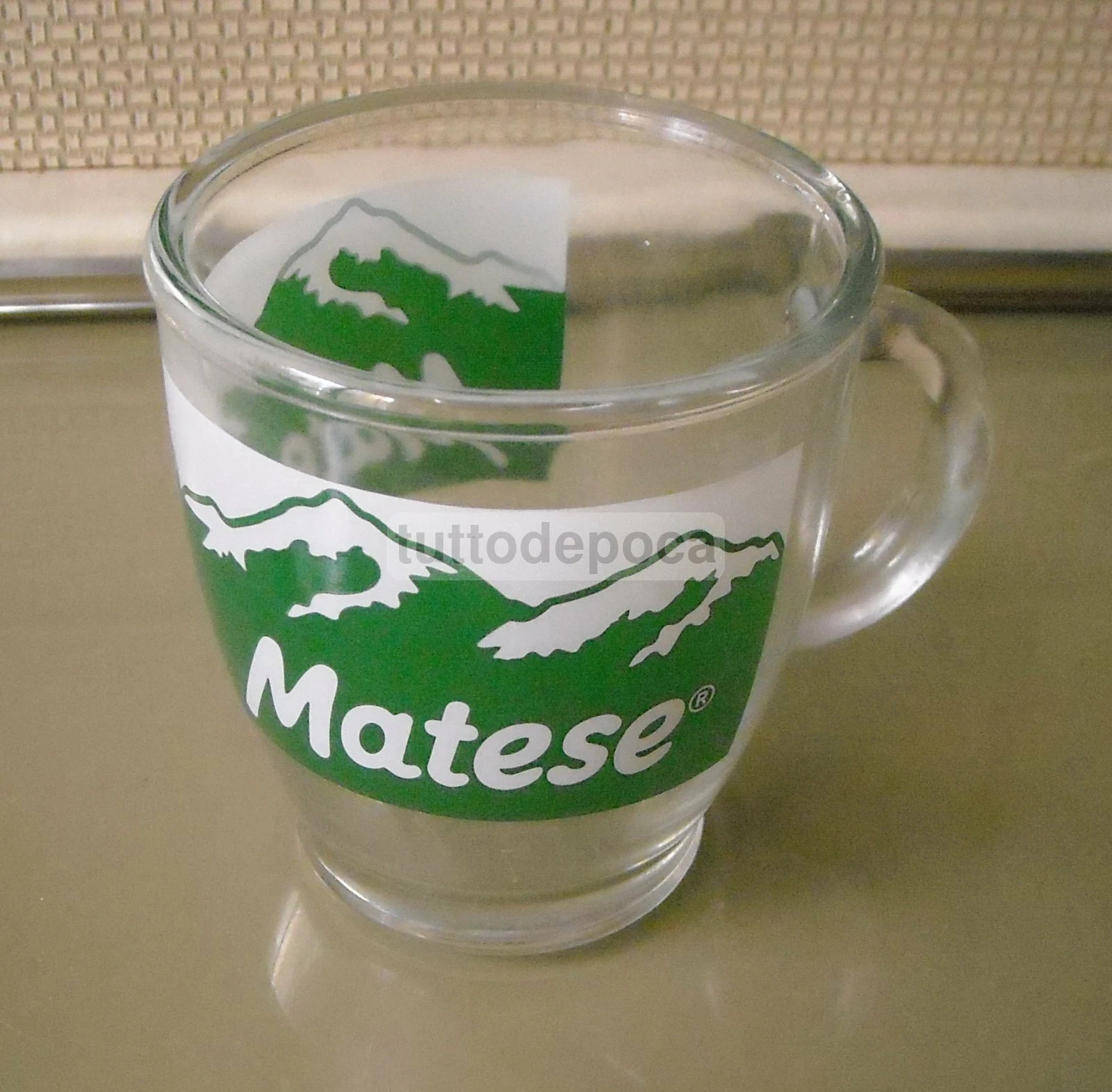 Bicchiere Pubblicitario Matese Cerve Con Montagne Innevate