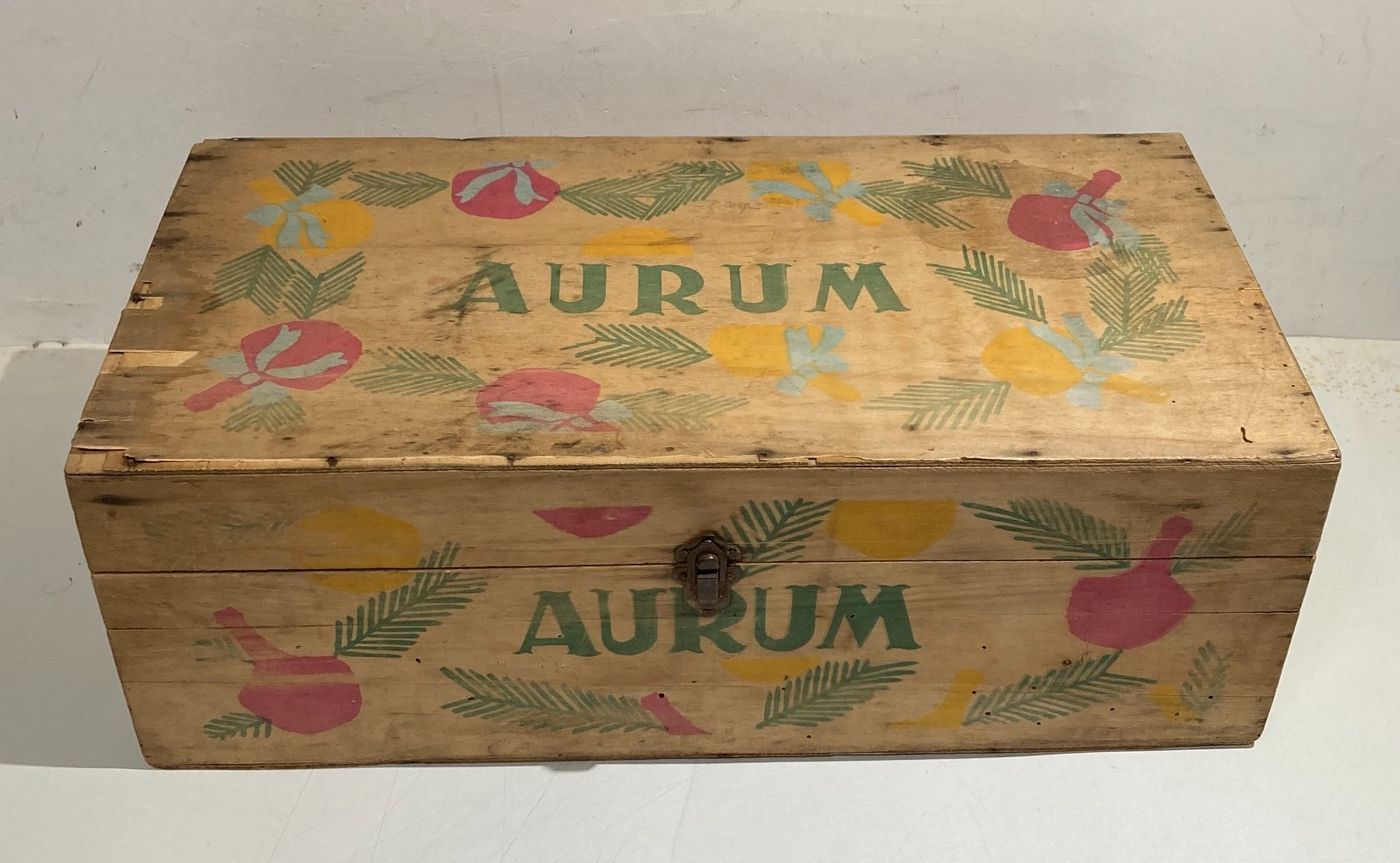 Abruzzo, Pescara   Liquori: Distilleria Aurum, Cassetta Pubblicitaria d'Epoca