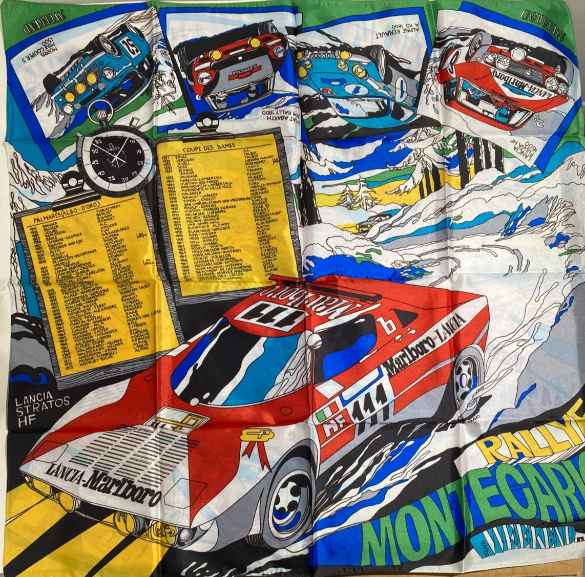 Automobilismo   Rally Di Montecarlo   Foulard Decorativo E Artistico Pubblicitario