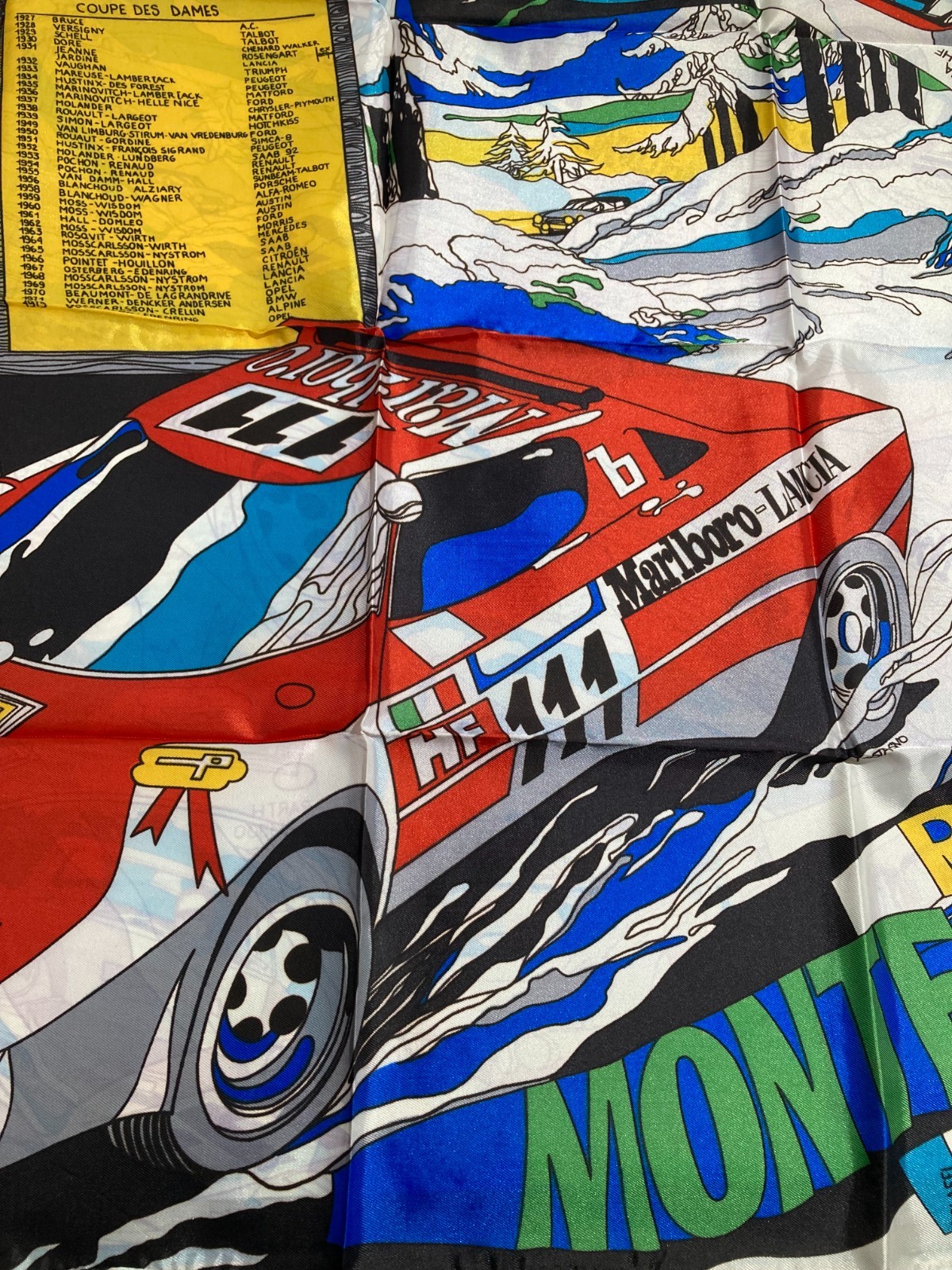Automobilismo   Rally Di Montecarlo   Foulard Decorativo E Artistico Pubblicitario