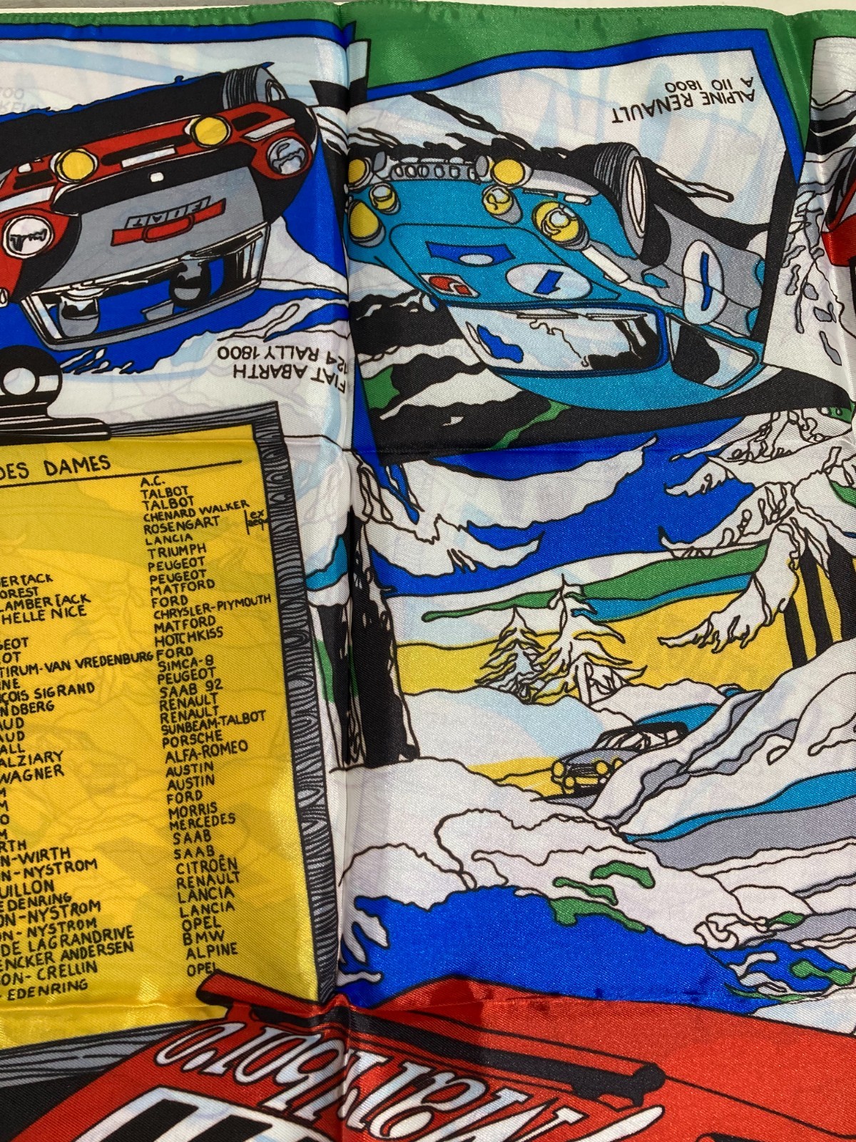 Automobilismo   Rally Di Montecarlo   Foulard Decorativo E Artistico Pubblicitario