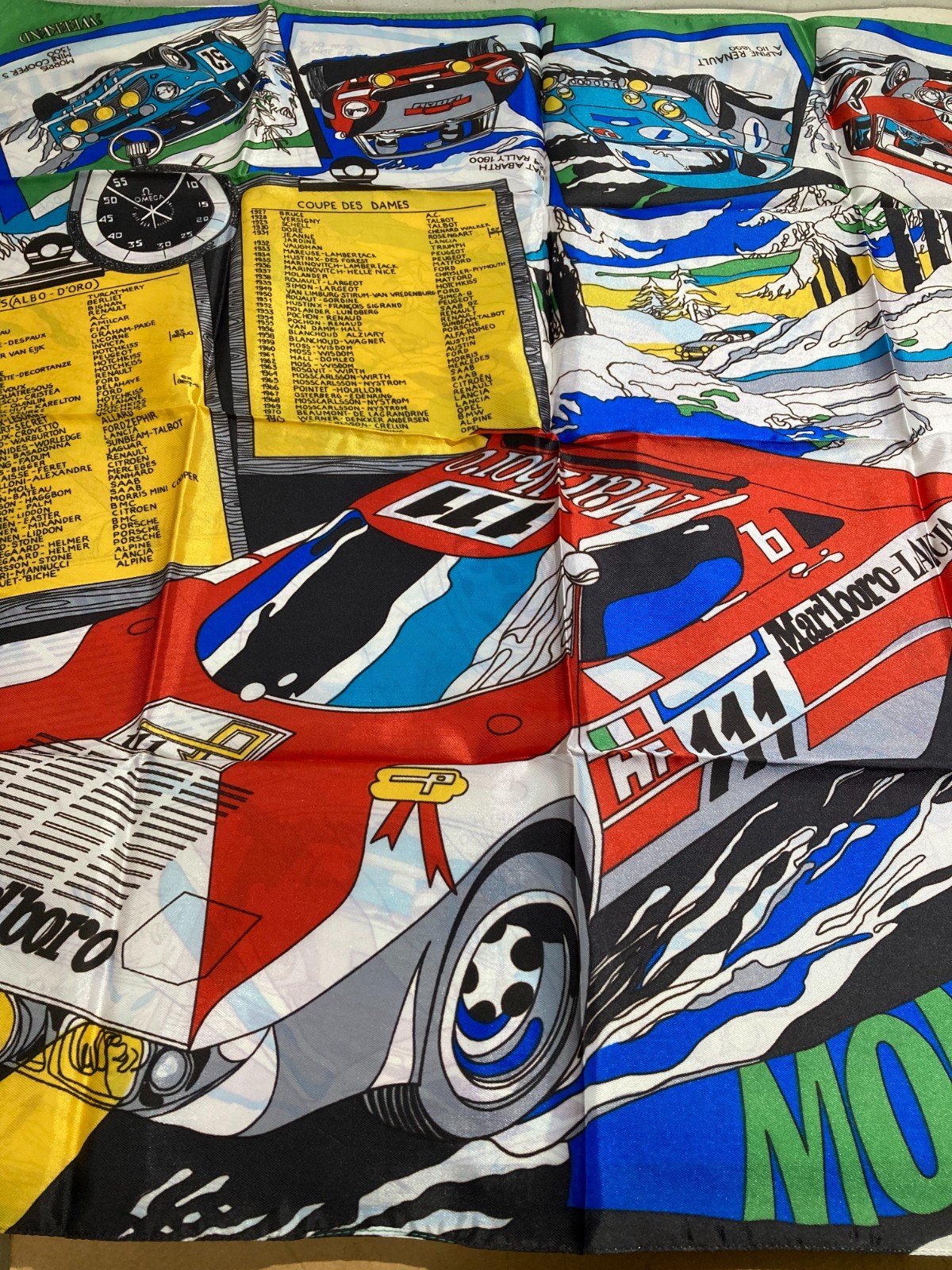 Automobilismo   Rally Di Montecarlo   Foulard Decorativo E Artistico Pubblicitario