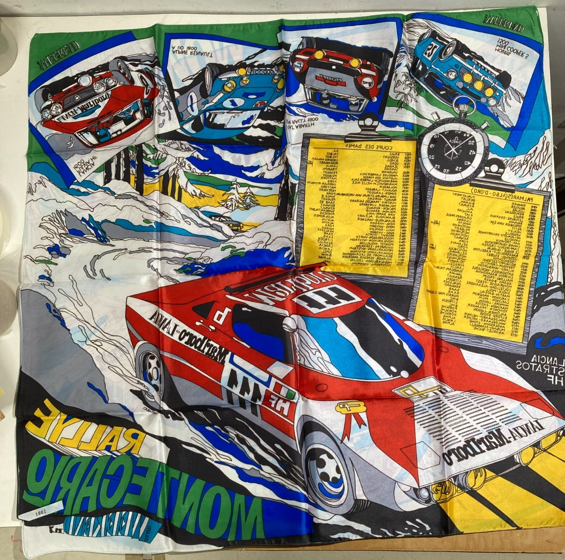 Automobilismo   Rally Di Montecarlo   Foulard Decorativo E Artistico Pubblicitario