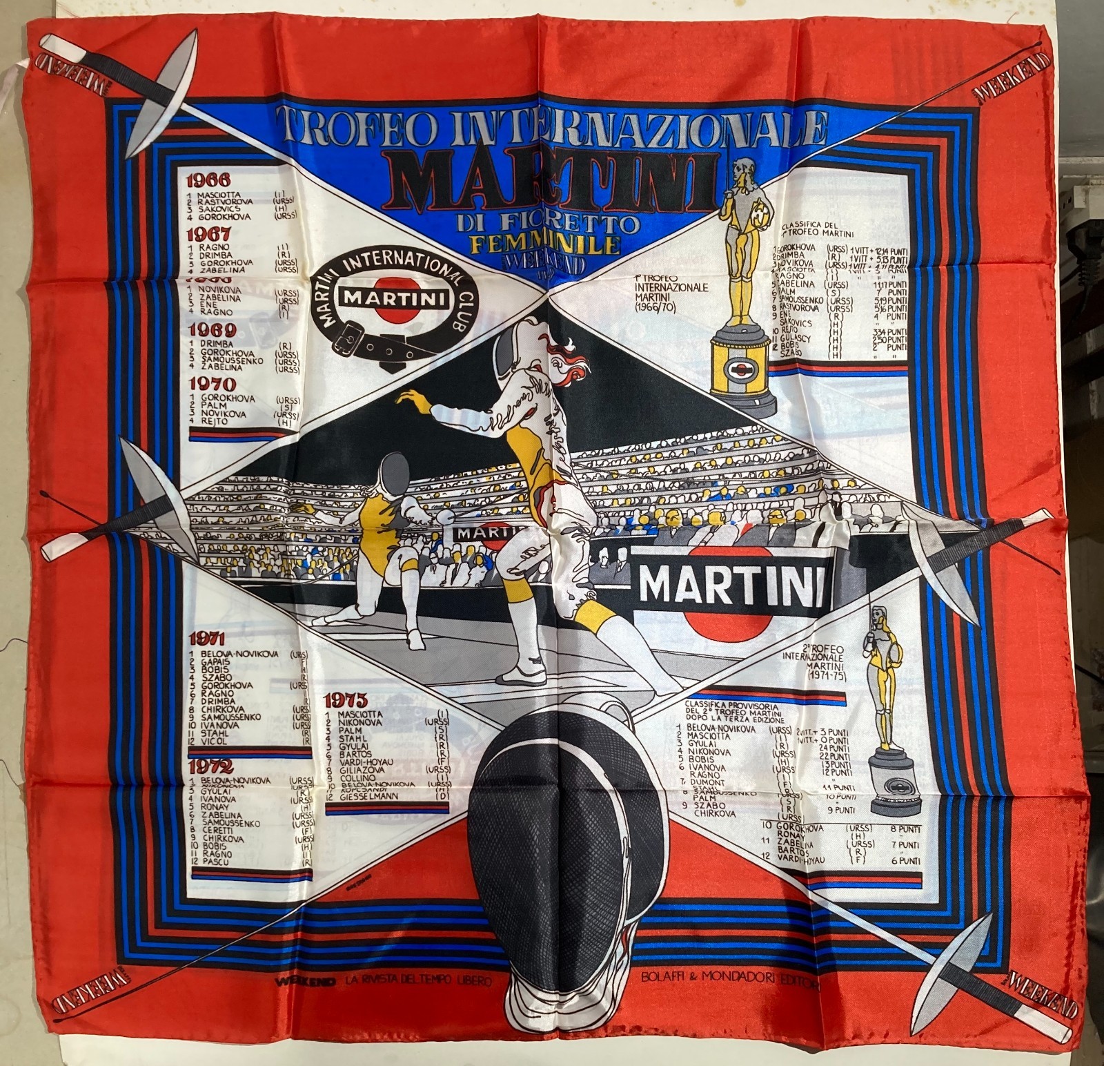 Sport, Scherma, Fioretto Femminile, Trofeo Martini, Foulard Pubblicitario, Rostagno