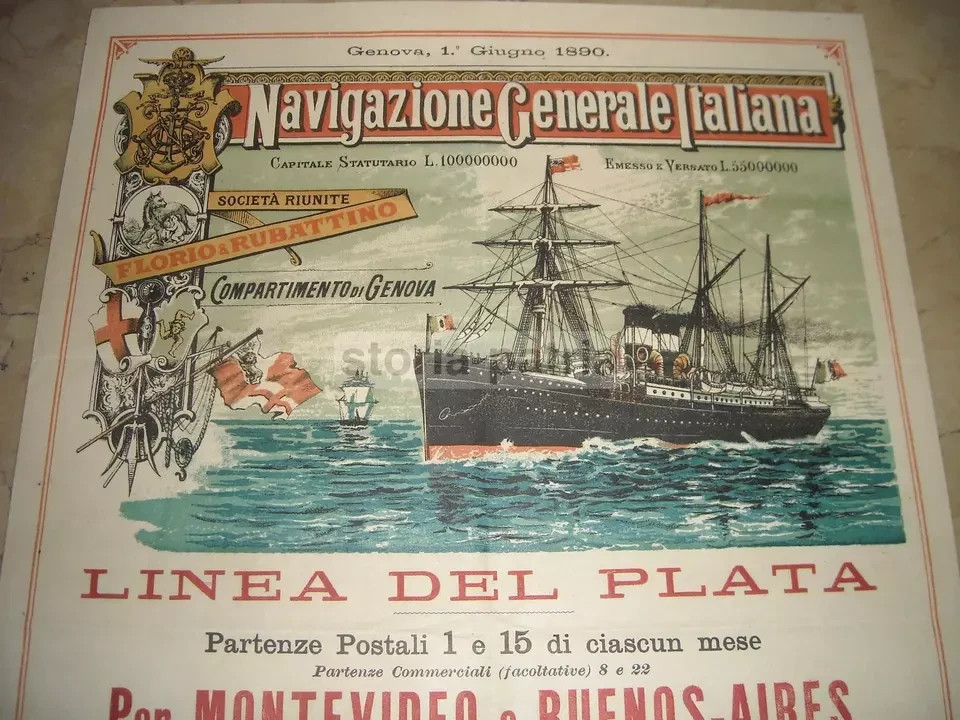 Genova, Napoli, Ngi Navigazione, Emigrazione In America, Plata, Manila, 1890