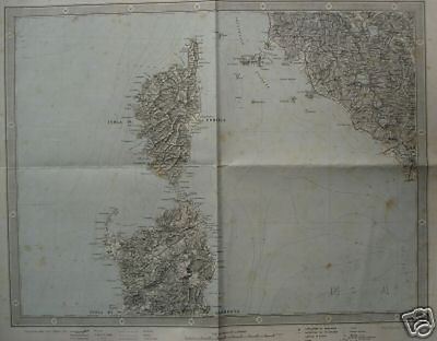 Corsica, Sardegna, Elba, Toscana: Antica Cartografia, Viabilità, Decorativa d'Epoca