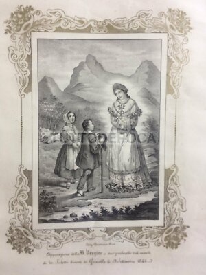 Vergine De La Salette, Grenoble. Litografia Originale, Bari, XIX Secolo