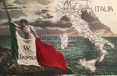 Africa, Colonie, Tripolitania, Libia, Tripoli, Tricolore, Cartografia Italiana d'Epoca