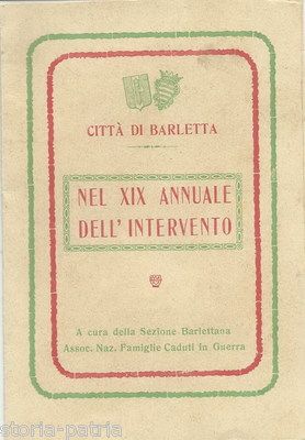 Città Di Barletta: XIX Annuale Dell'Intervento, Canto Degli Orfani Di Guerra