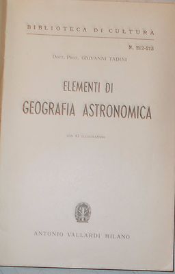 Giovanni Tadini, Elementi Di Geografia Astronomica