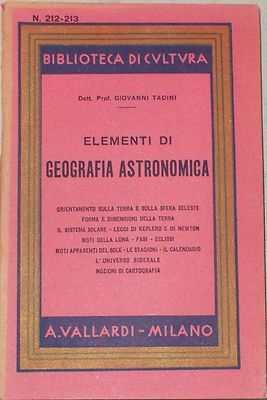 Giovanni Tadini, Elementi Di Geografia Astronomica