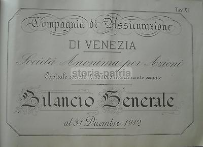 Scrittura, Calligrafia E Assicurazioni Di Venezia: Bilancio Generale (stampa)